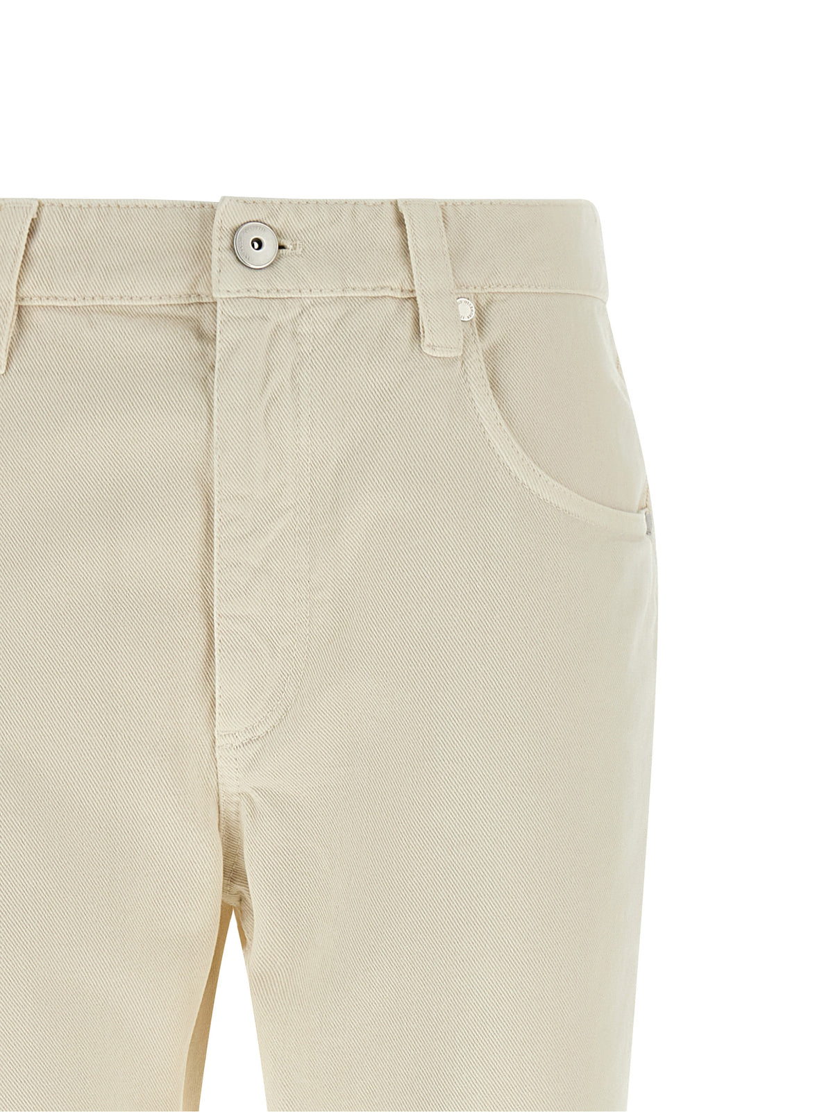 Brunello Cucinelli Women Beige 'Shiny Tab' Jeans BRUNELLO CUCINELLI