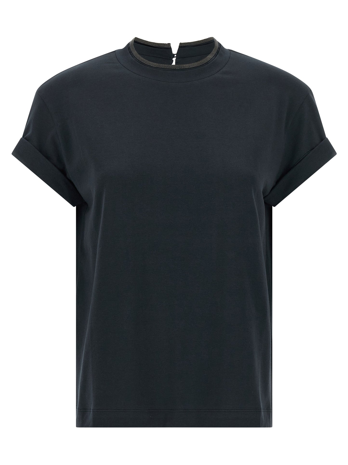 Brunello Cucinelli Women 'Shiny Collar' T-Shirt BRUNELLO CUCINELLI