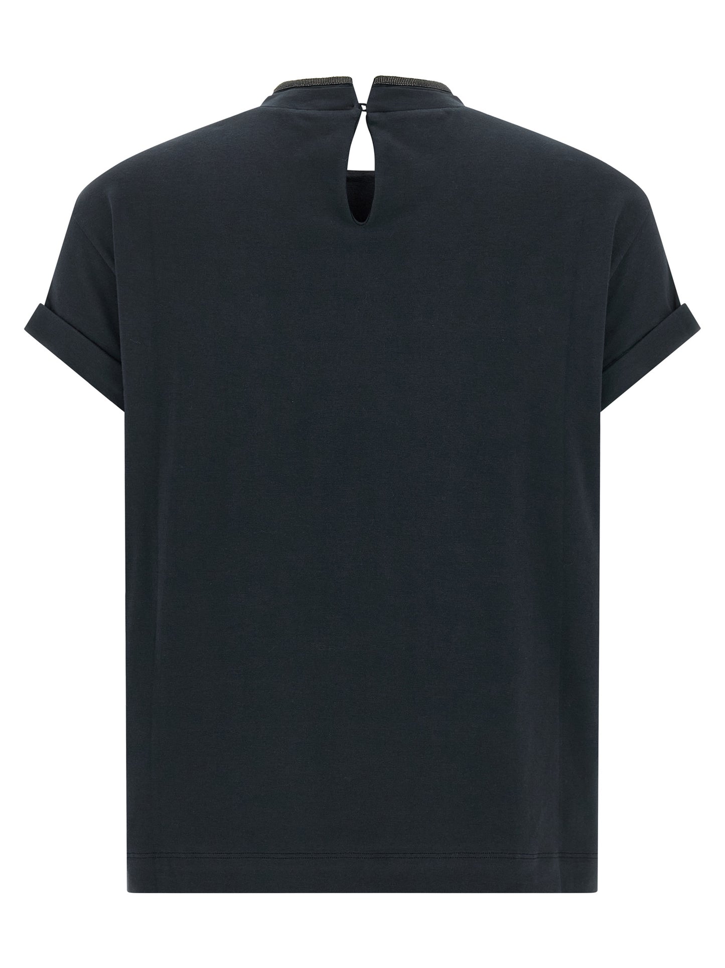 Brunello Cucinelli Women 'Shiny Collar' T-Shirt BRUNELLO CUCINELLI