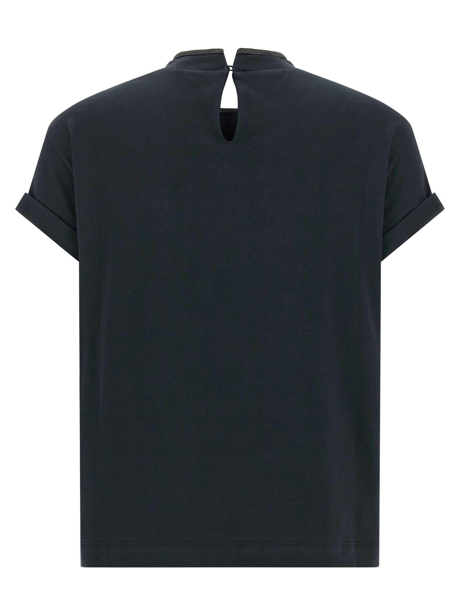 Brunello Cucinelli Women 'Shiny Collar' T-Shirt BRUNELLO CUCINELLI