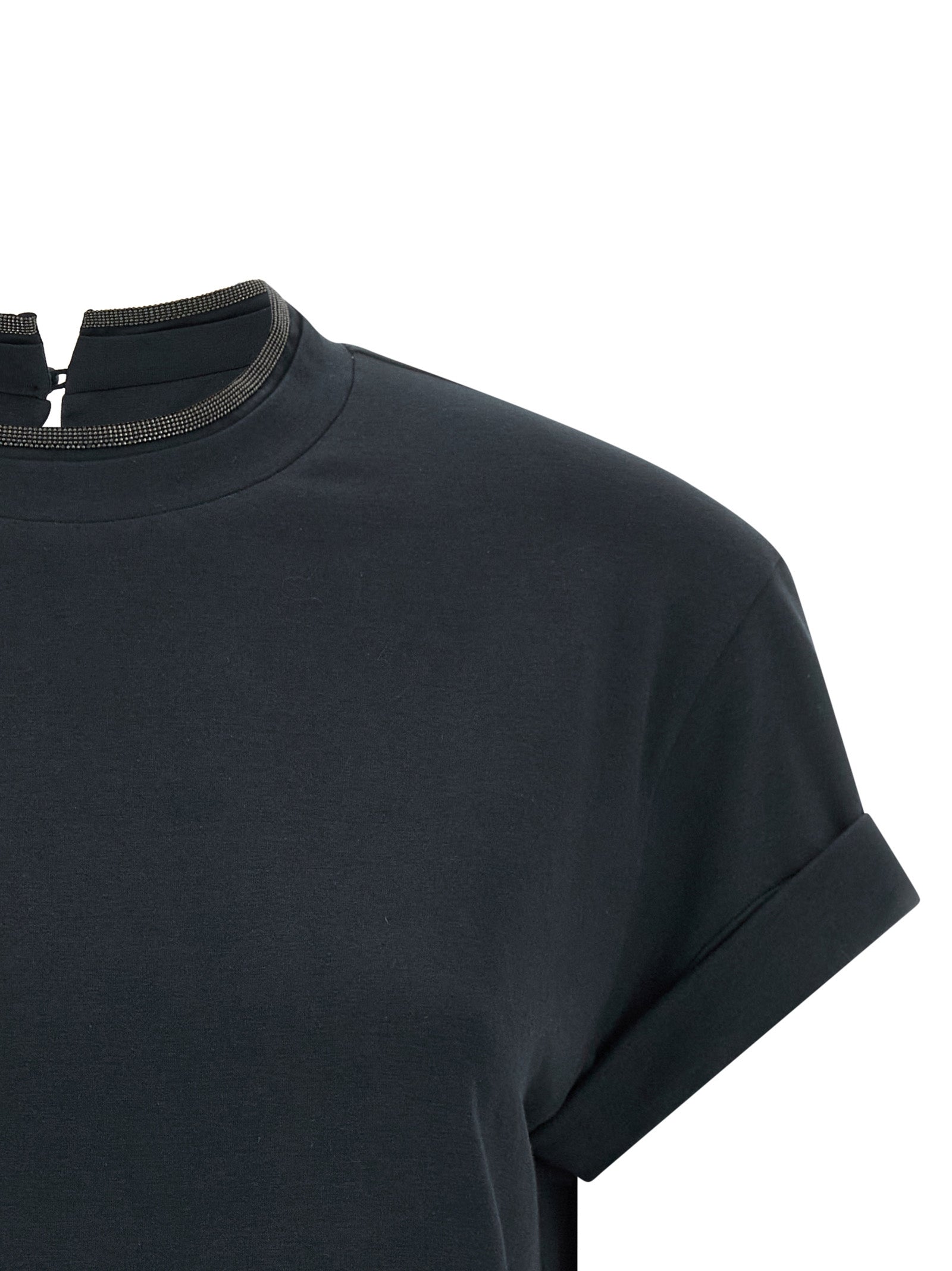 Brunello Cucinelli Women 'Shiny Collar' T-Shirt BRUNELLO CUCINELLI