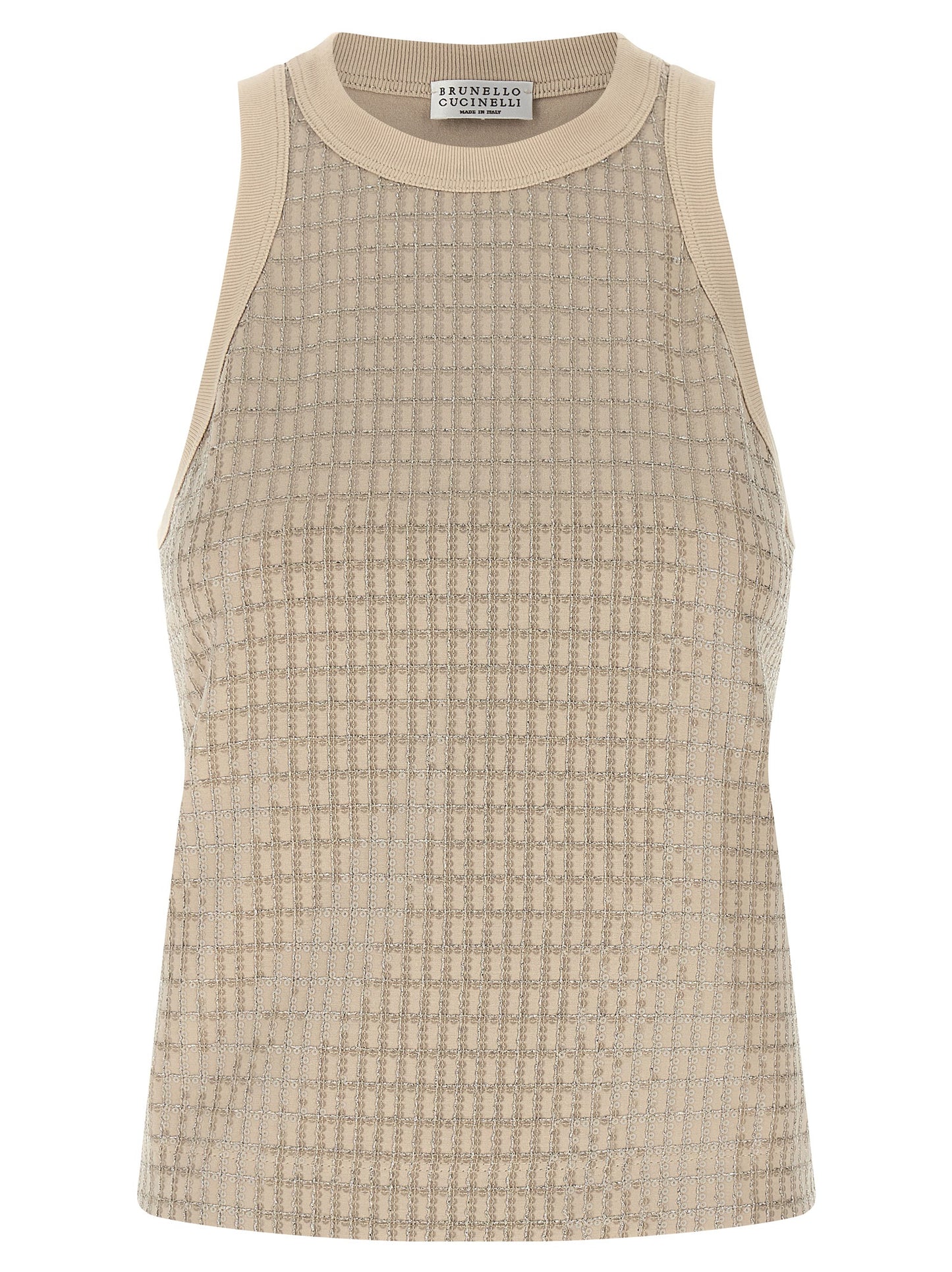 Brunello Cucinelli Women 'Dazzling Check Embroidery' Top BRUNELLO CUCINELLI