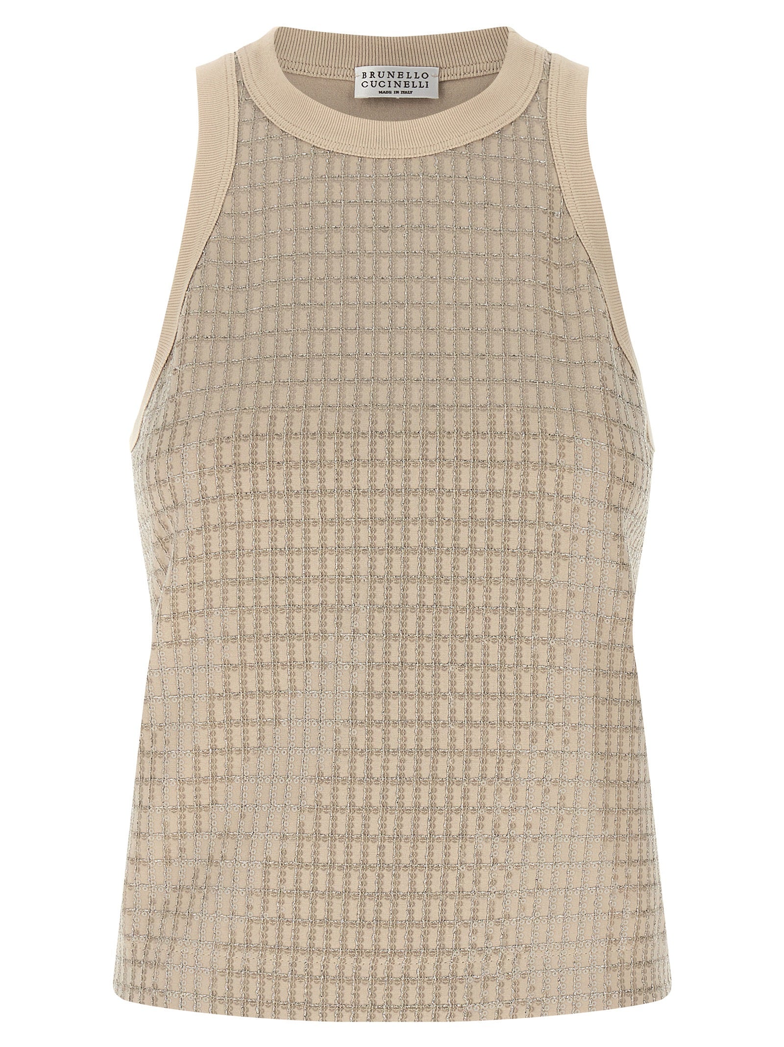 Brunello Cucinelli Women 'Dazzling Check Embroidery' Top BRUNELLO CUCINELLI