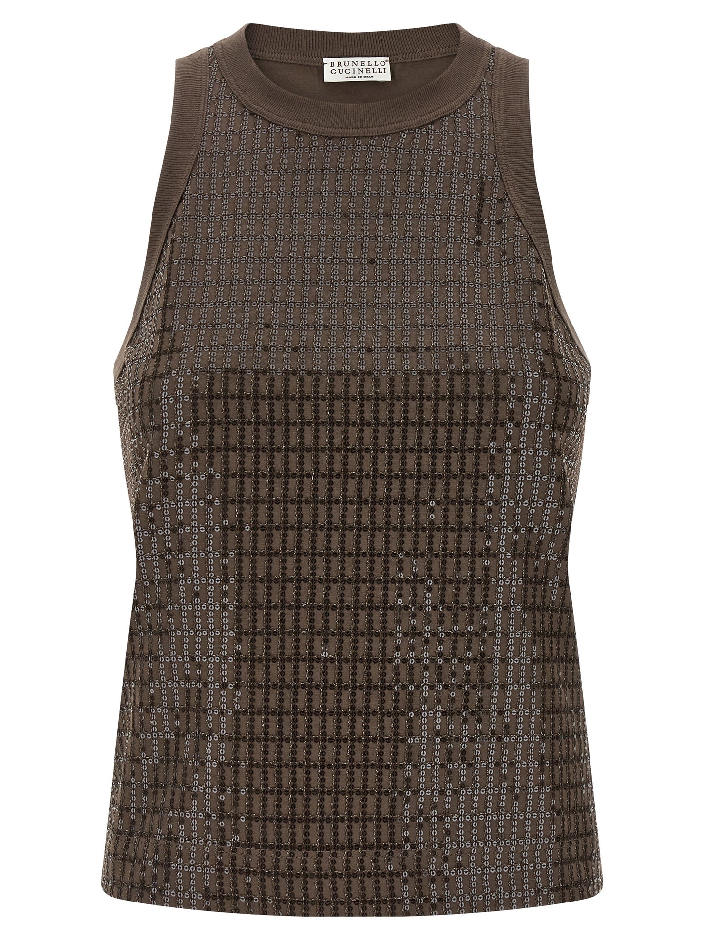 Brunello Cucinelli Women 'Dazzling Check Embroidery' Top BRUNELLO CUCINELLI