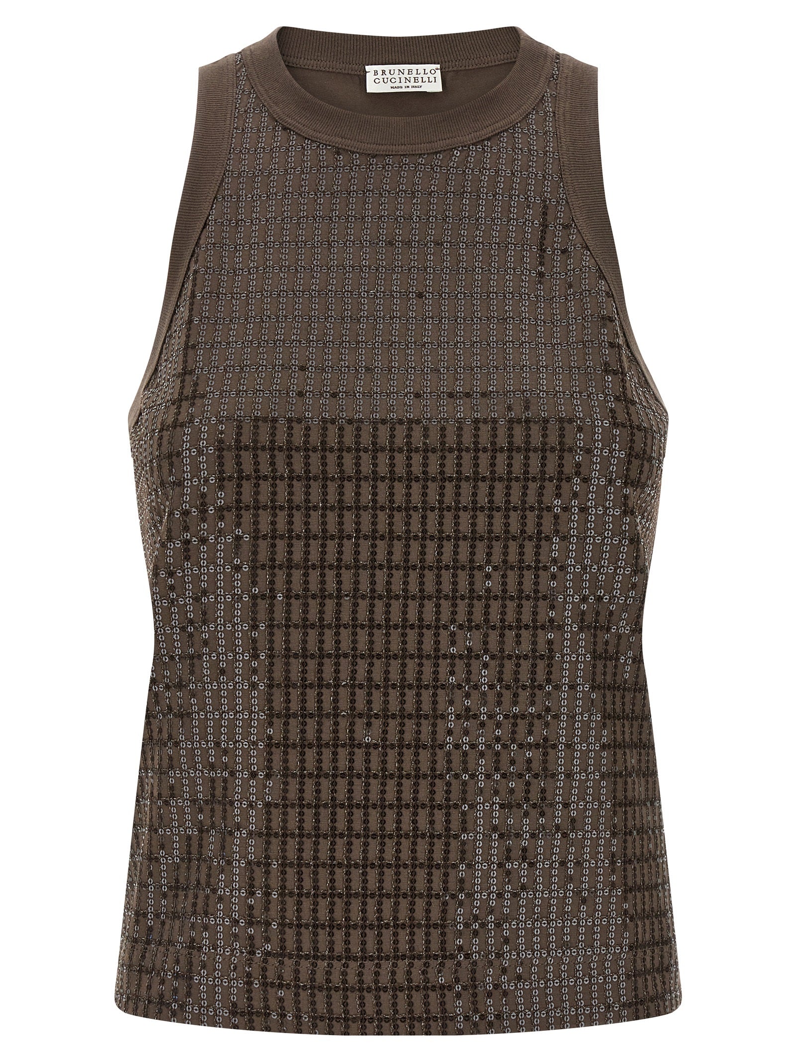 Brunello Cucinelli Women 'Dazzling Check Embroidery' Top BRUNELLO CUCINELLI