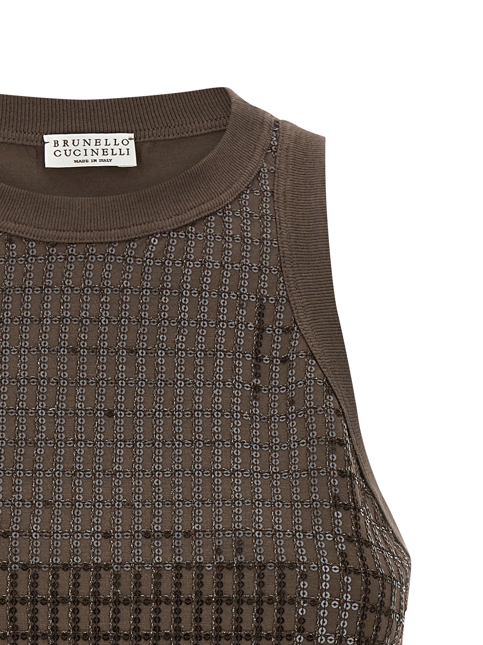 Brunello Cucinelli Women 'Dazzling Check Embroidery' Top BRUNELLO CUCINELLI