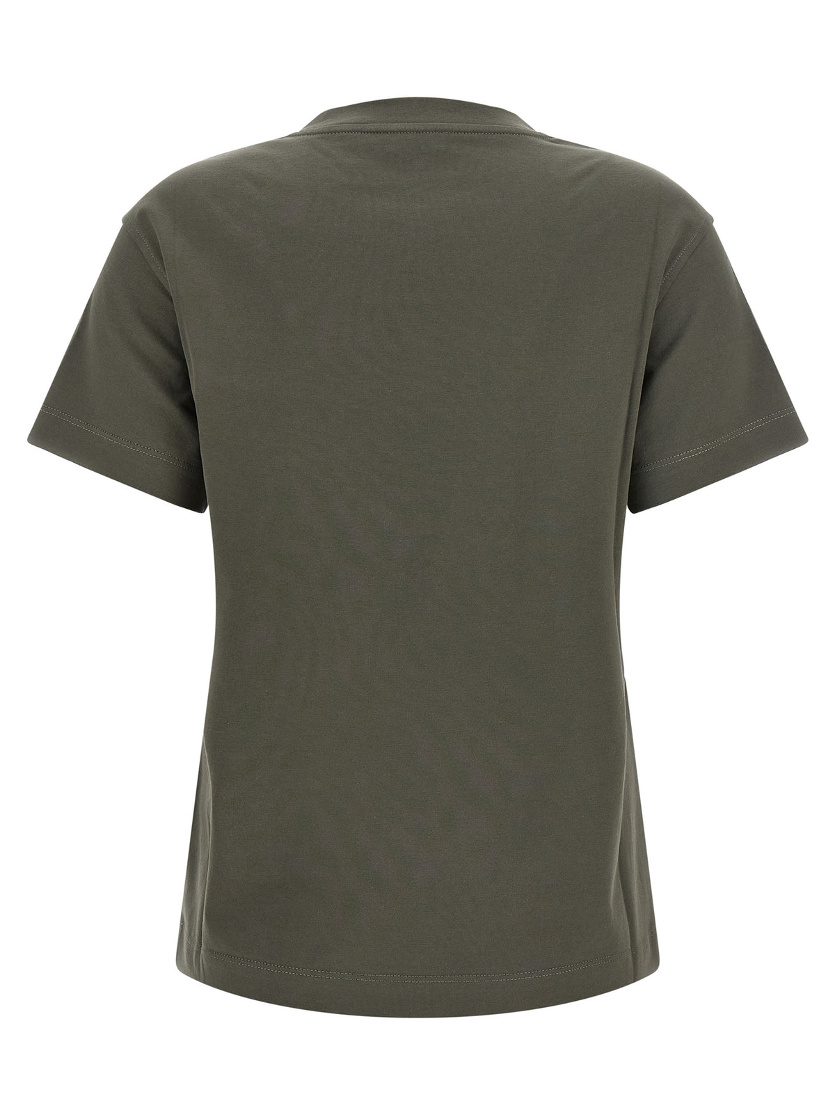 Brunello Cucinelli Women Green 'Shiny Tab' T-Shirt