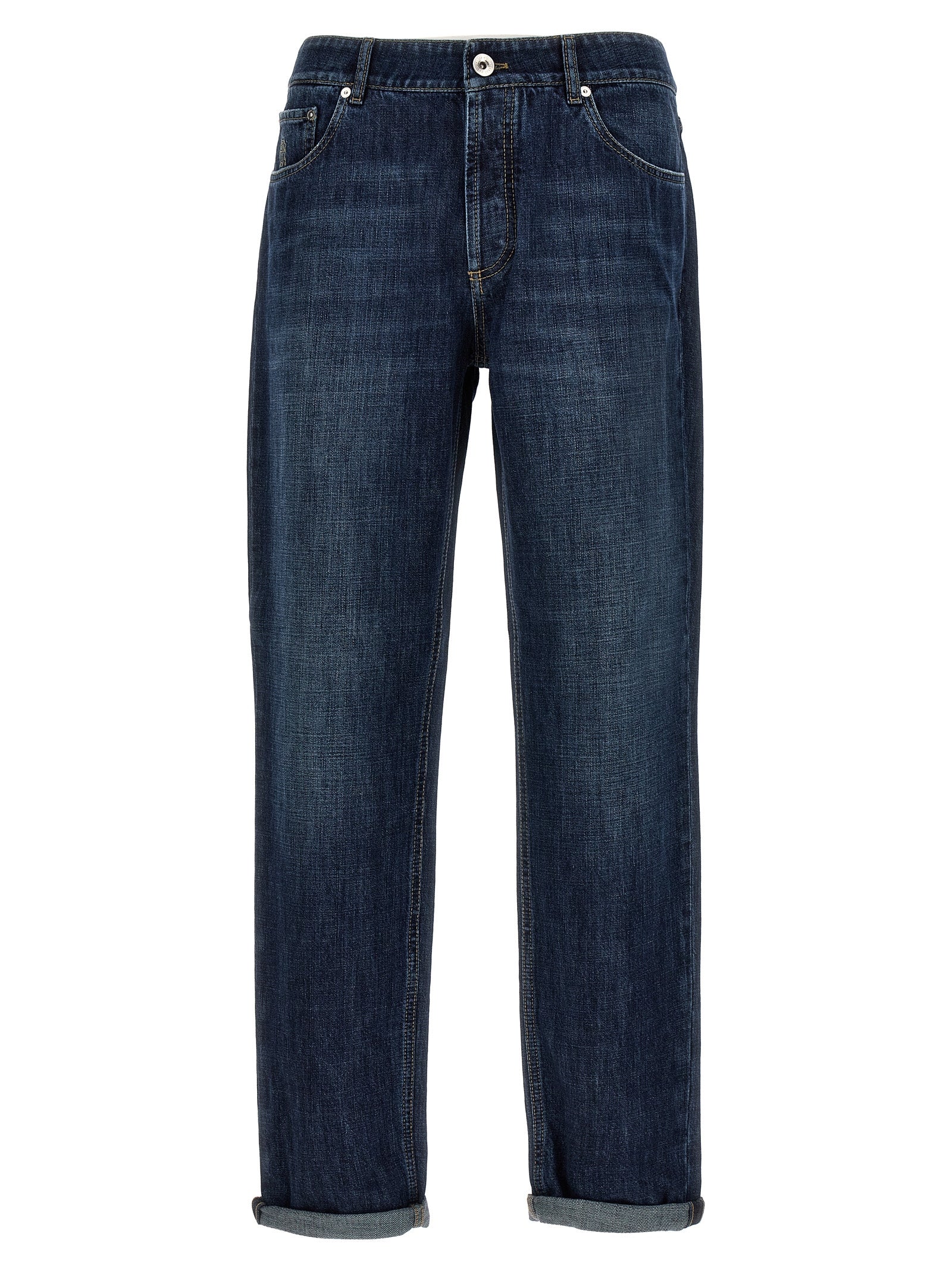 Brunello Cucinelli Men Logo Embroidery Jeans BRUNELLO CUCINELLI