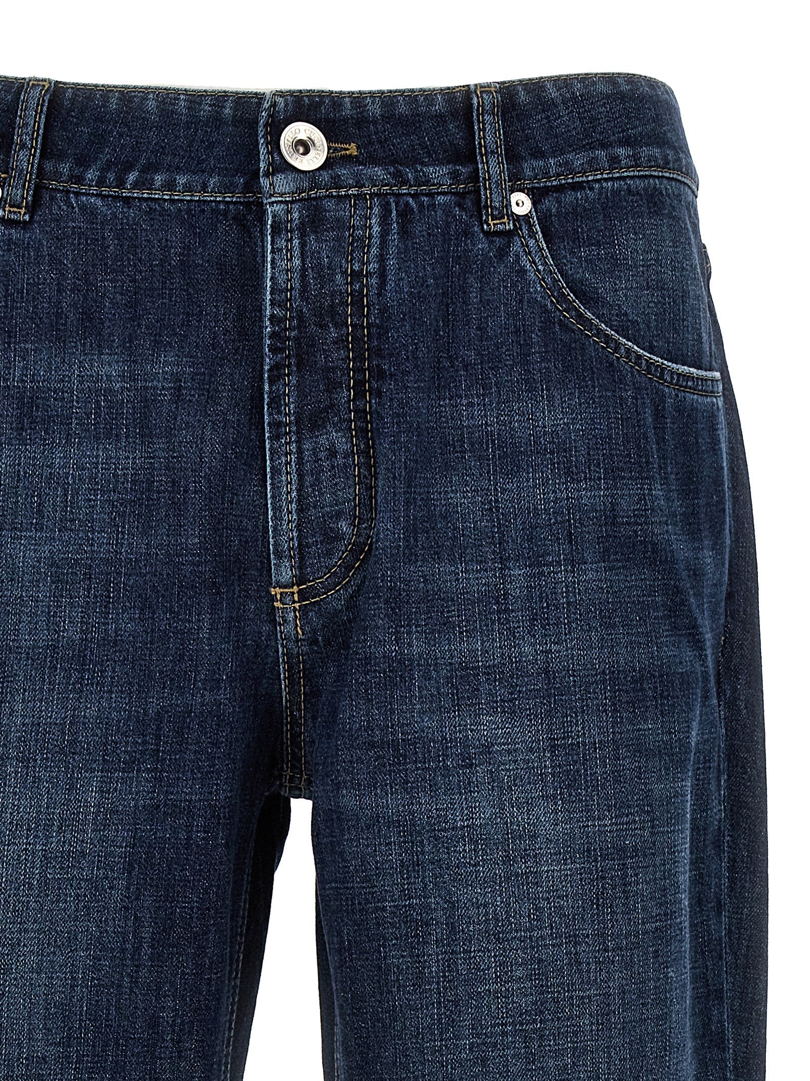 Brunello Cucinelli Men Logo Embroidery Jeans BRUNELLO CUCINELLI
