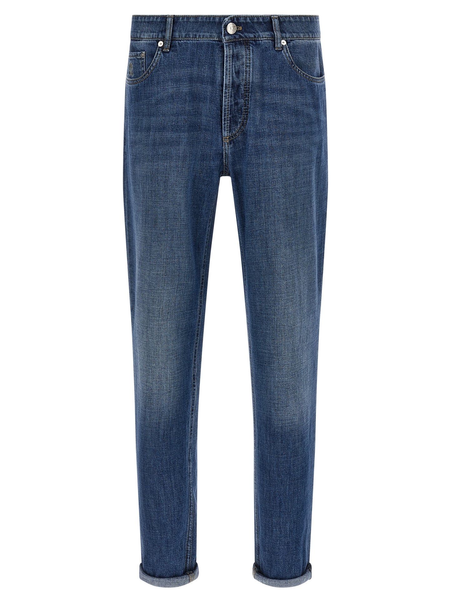 Brunello Cucinelli Men Logo Embroidery Jeans BRUNELLO CUCINELLI