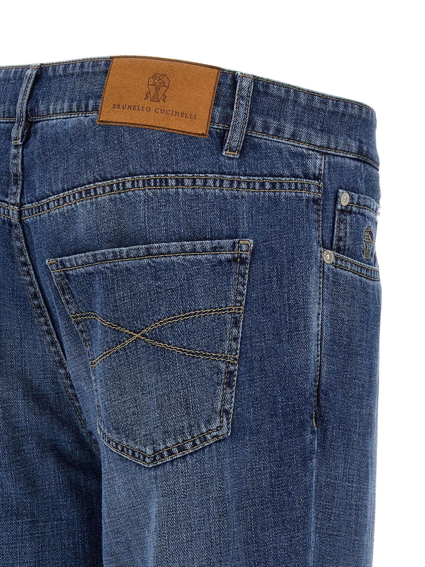 Brunello Cucinelli Men Logo Embroidery Jeans BRUNELLO CUCINELLI