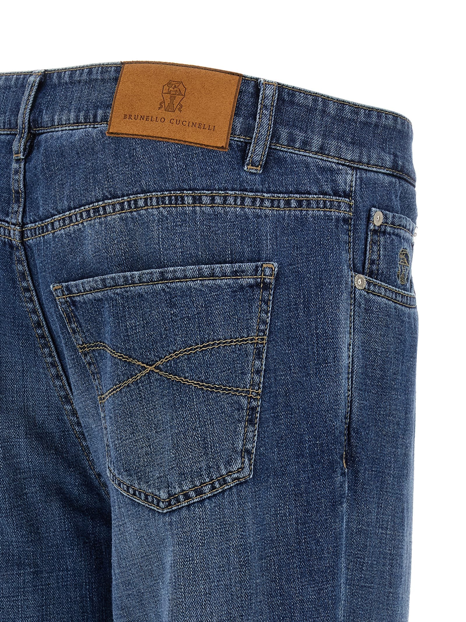 Brunello Cucinelli Men Logo Embroidery Jeans BRUNELLO CUCINELLI