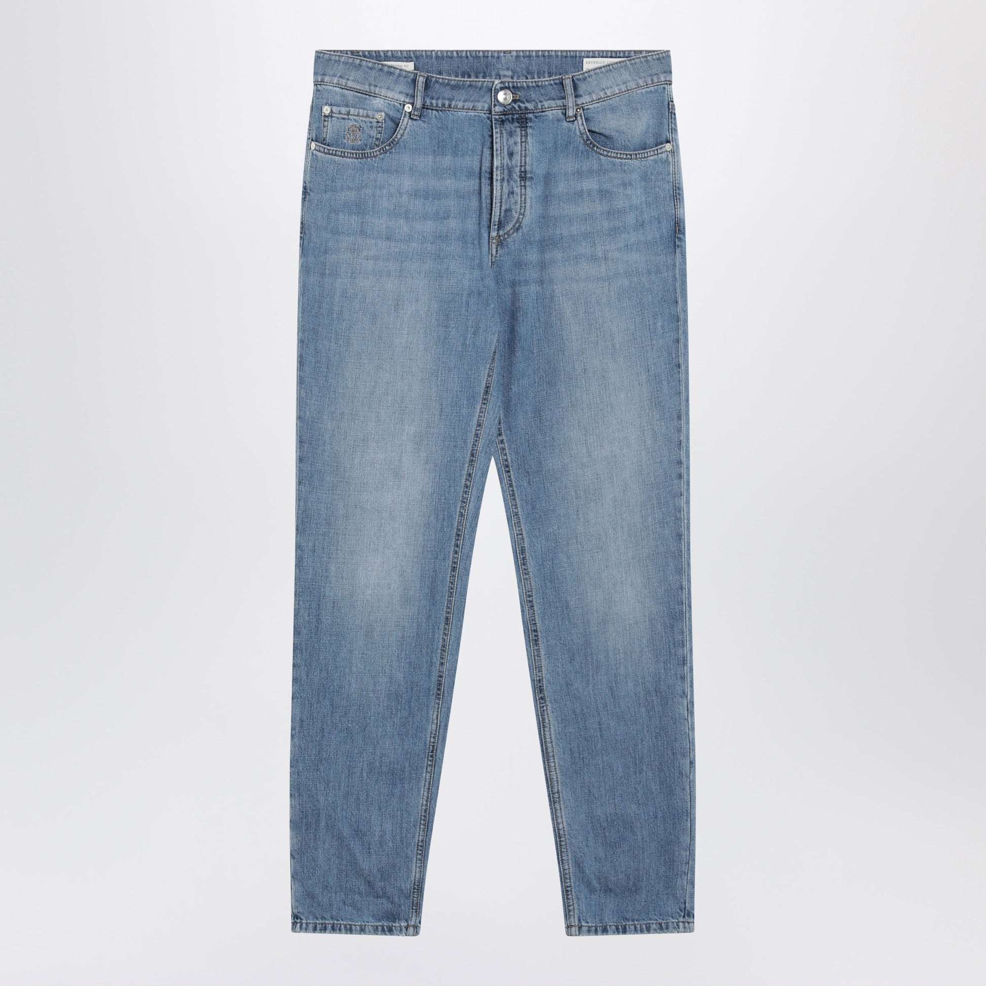 Brunello Cucinelli Traditional-Fit Five-Pocket Jeans In Light Blue Denim Men BRUNELLO CUCINELLI