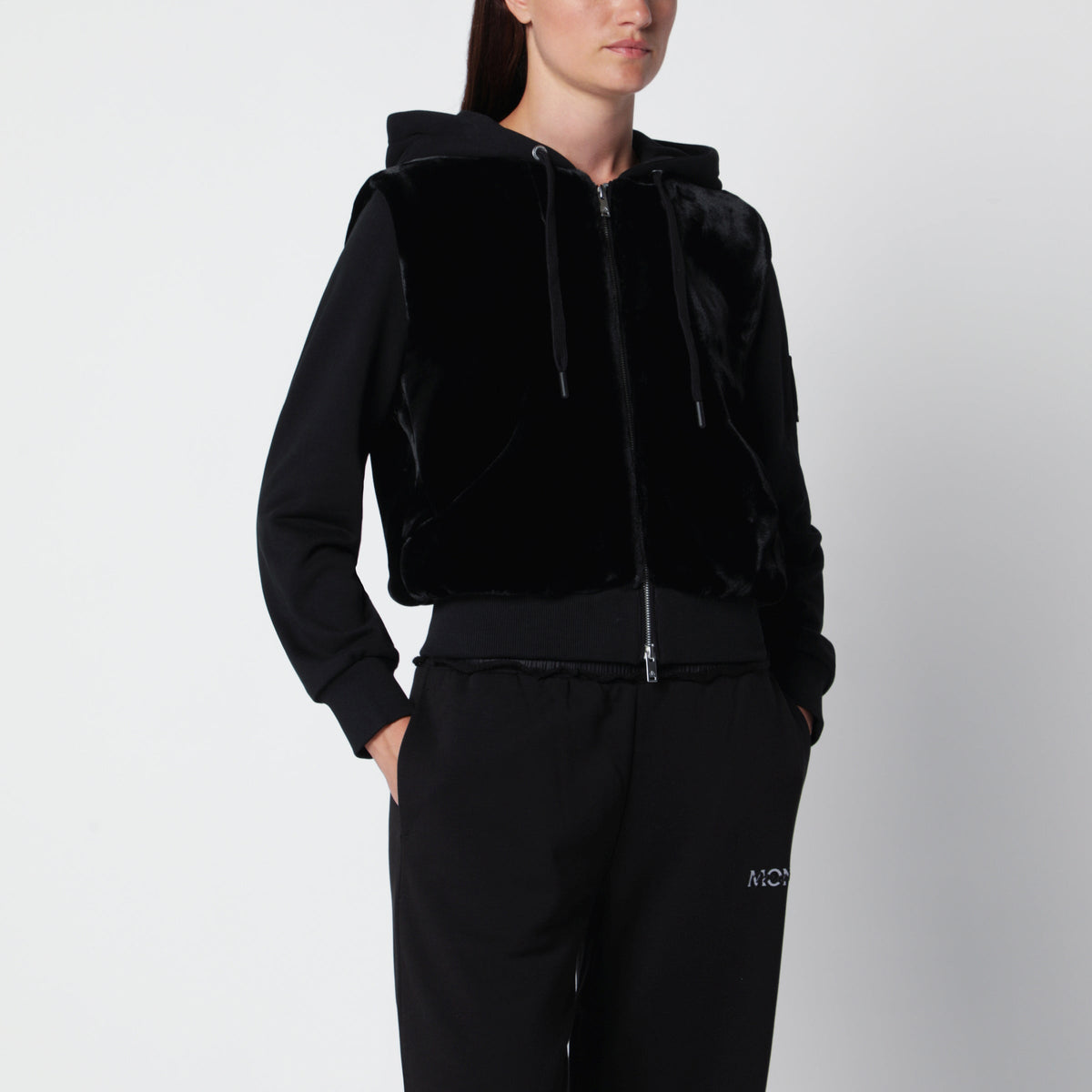 Moose Knuckles Rosylyn Bunny Black Cotton Hoodie Women MOOSE KNUCKLES