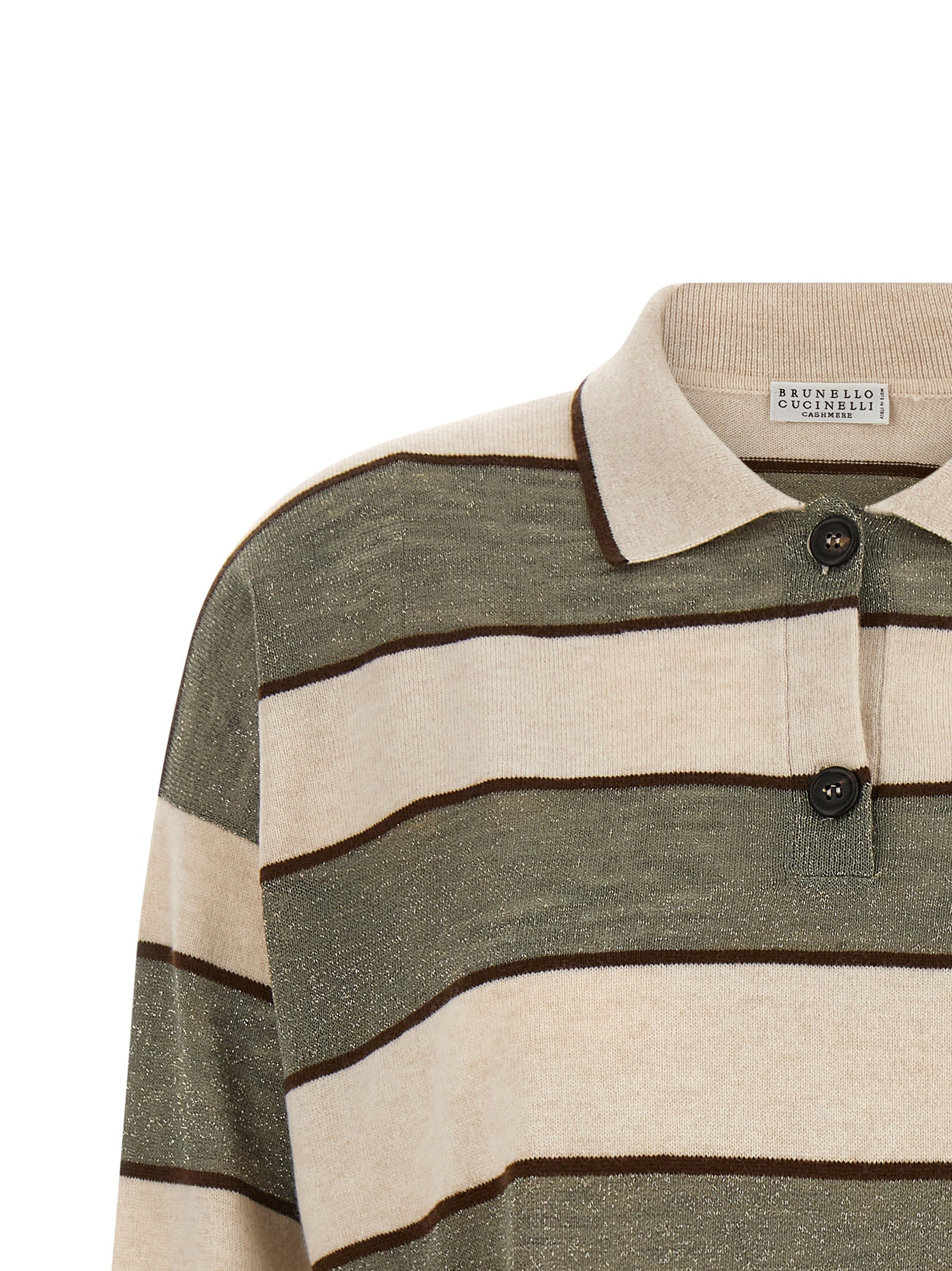 Brunello Cucinelli Women 'Sparkling Stripes' Polo Shirt BRUNELLO CUCINELLI