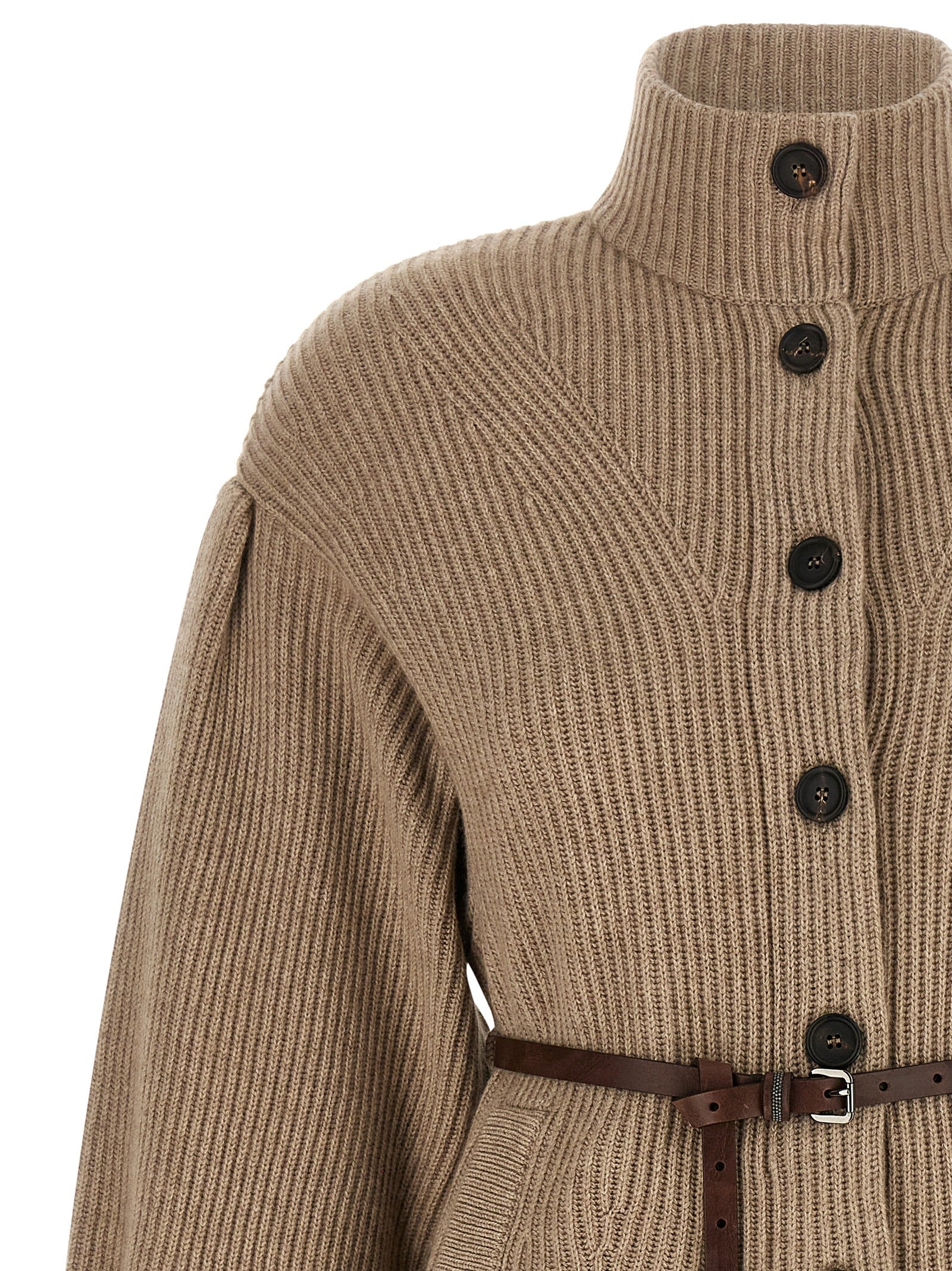 Brunello Cucinelli Women English Half-Ribbed Cardigan BRUNELLO CUCINELLI