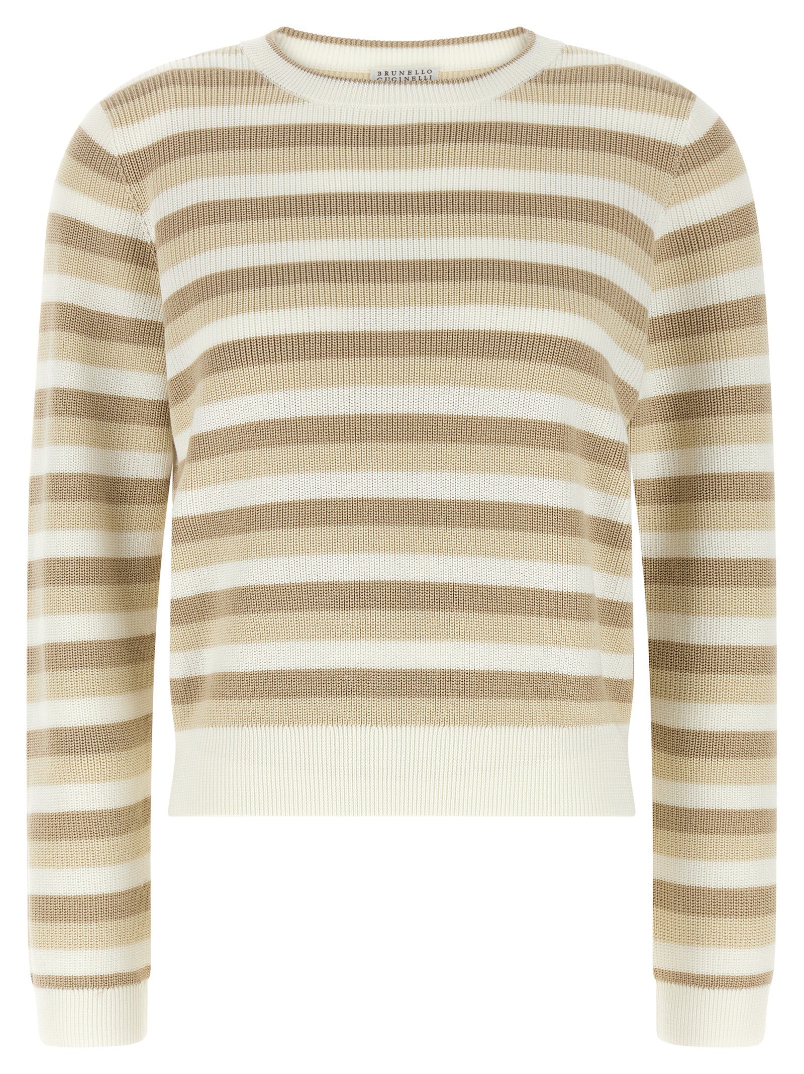 Brunello Cucinelli Women Striped Cotton Sweater BRUNELLO CUCINELLI