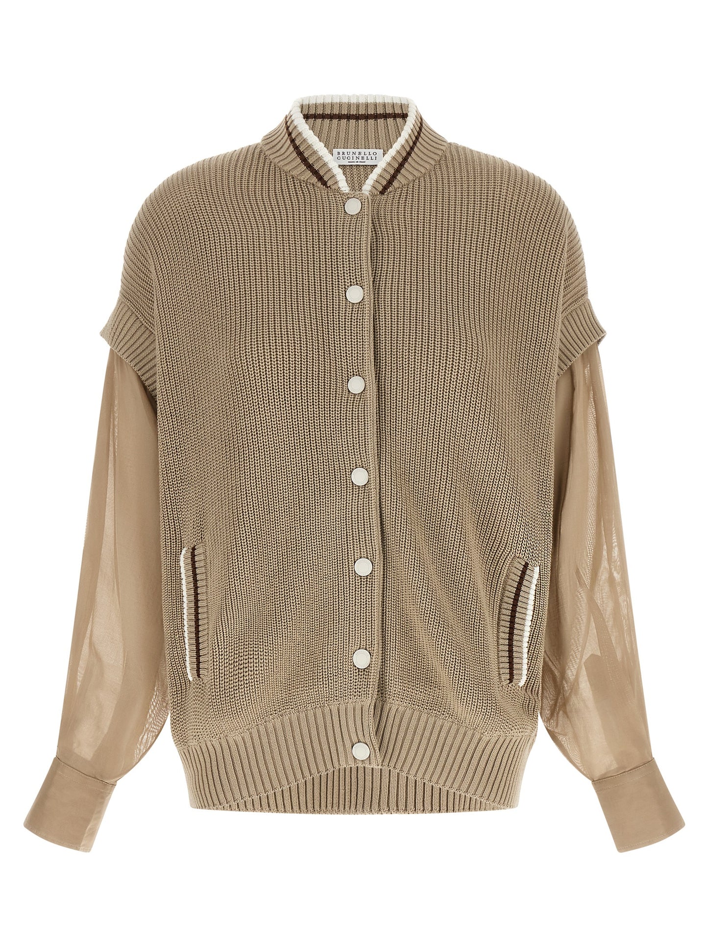 Brunello Cucinelli Women Organza Sleeve Cardigan BRUNELLO CUCINELLI