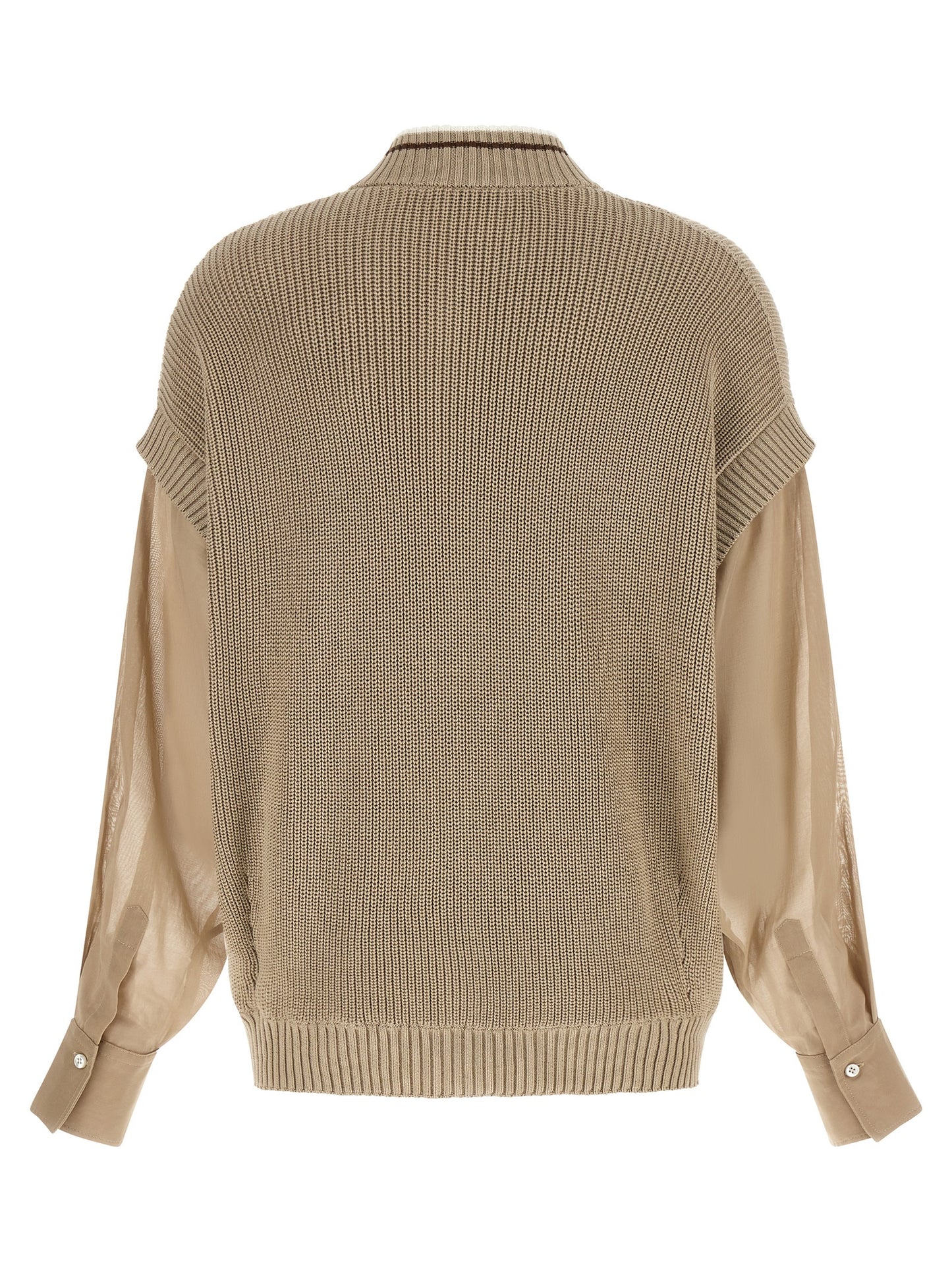 Brunello Cucinelli Women Organza Sleeve Cardigan BRUNELLO CUCINELLI