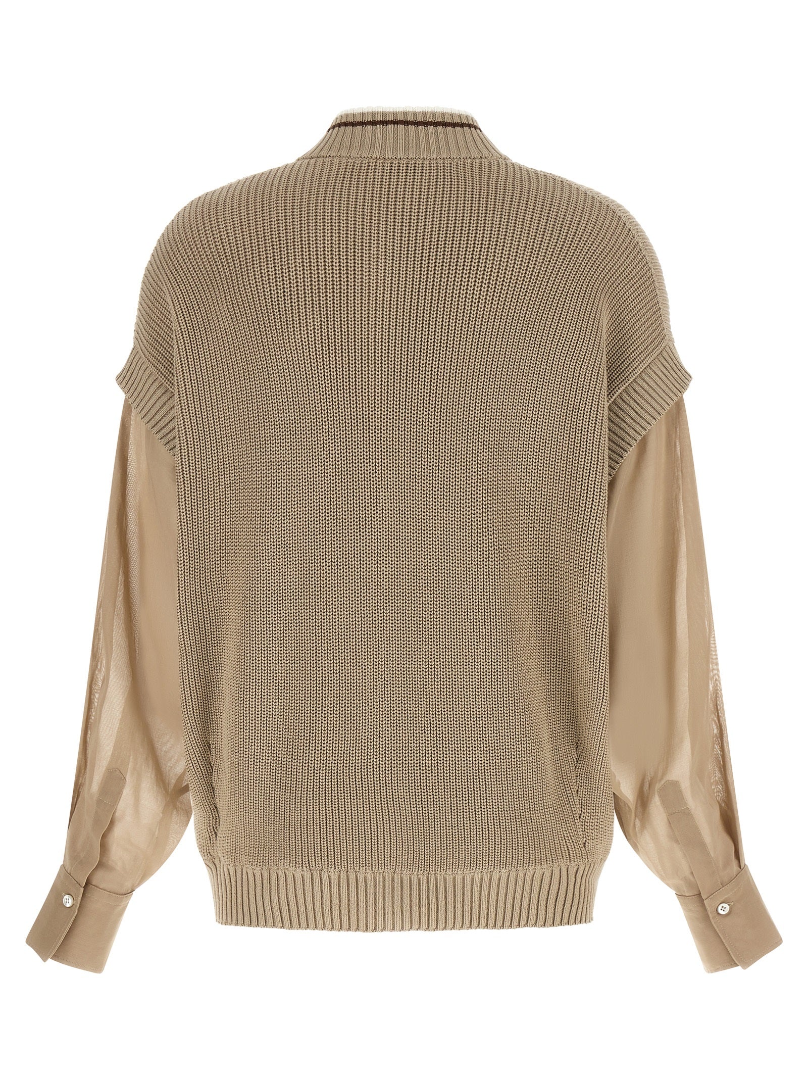Brunello Cucinelli Women Organza Sleeve Cardigan BRUNELLO CUCINELLI