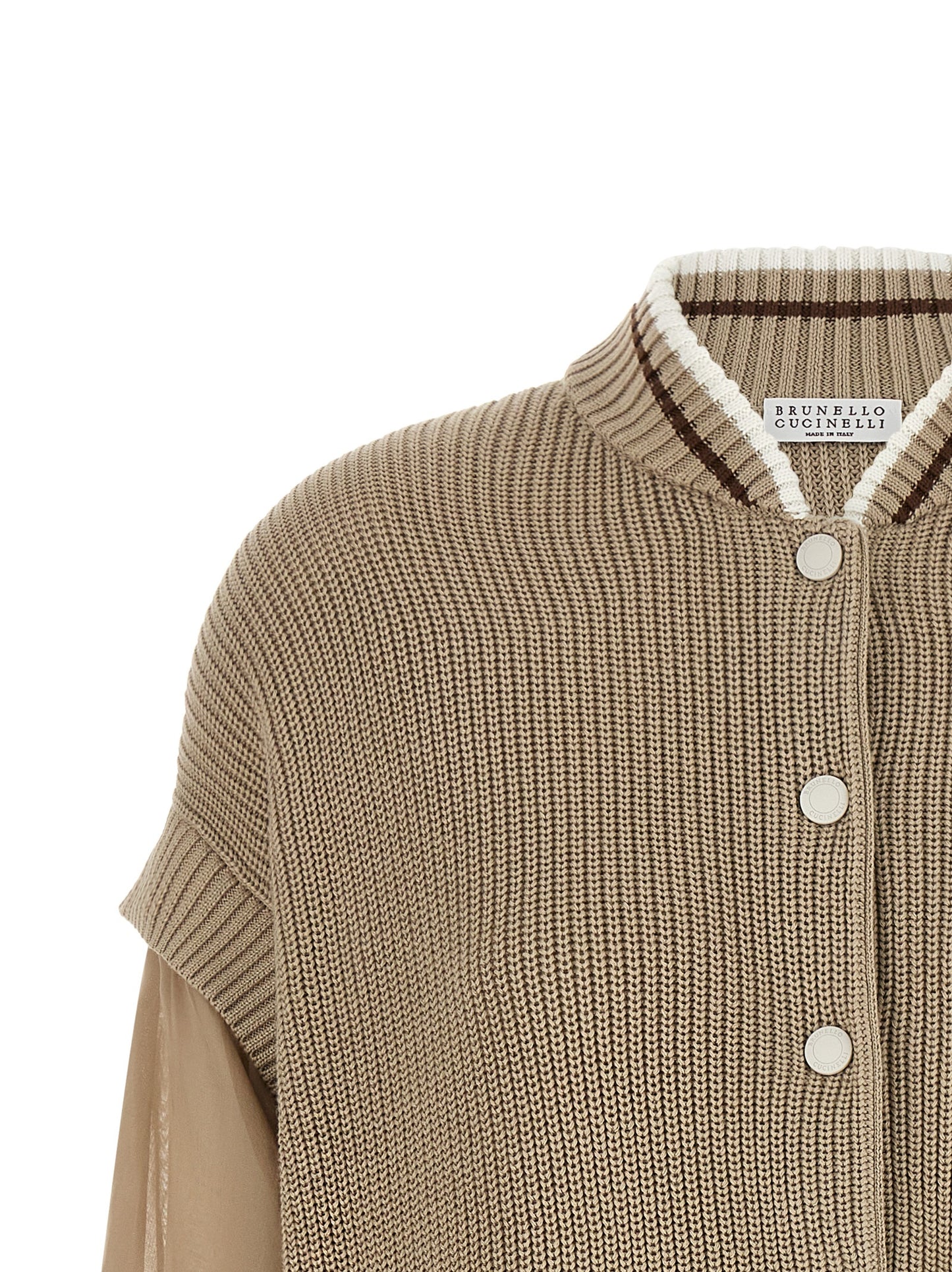 Brunello Cucinelli Women Organza Sleeve Cardigan BRUNELLO CUCINELLI