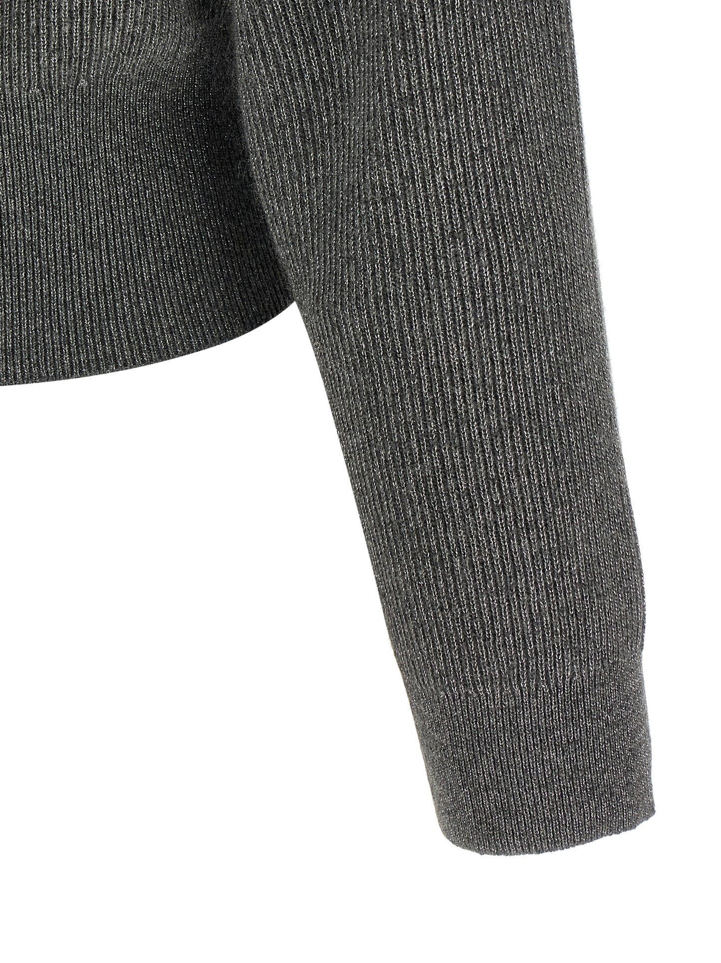Brunello Cucinelli Women Ribbed Cardigan With Leather Detail BRUNELLO CUCINELLI