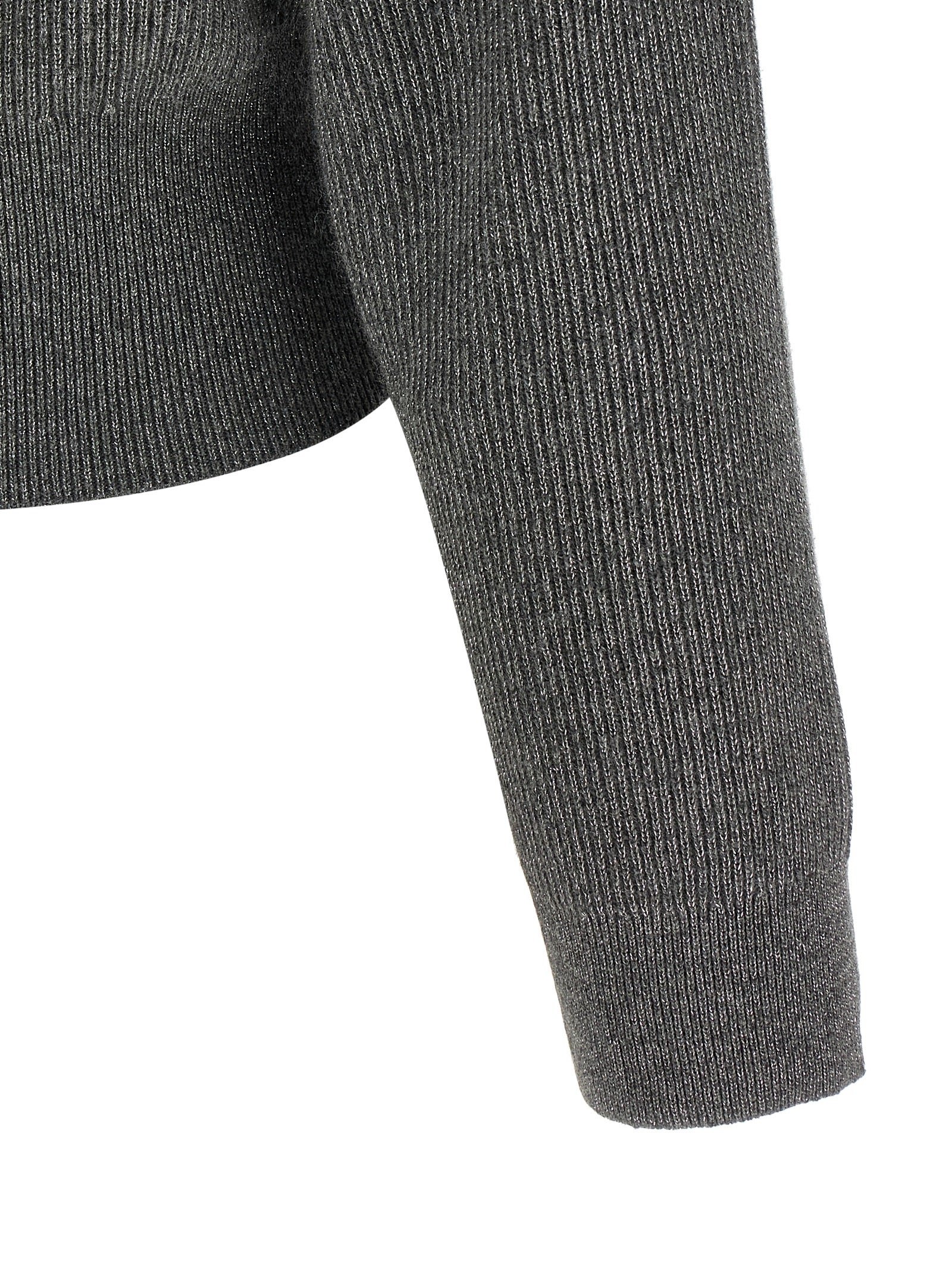 Brunello Cucinelli Women Ribbed Cardigan With Leather Detail BRUNELLO CUCINELLI