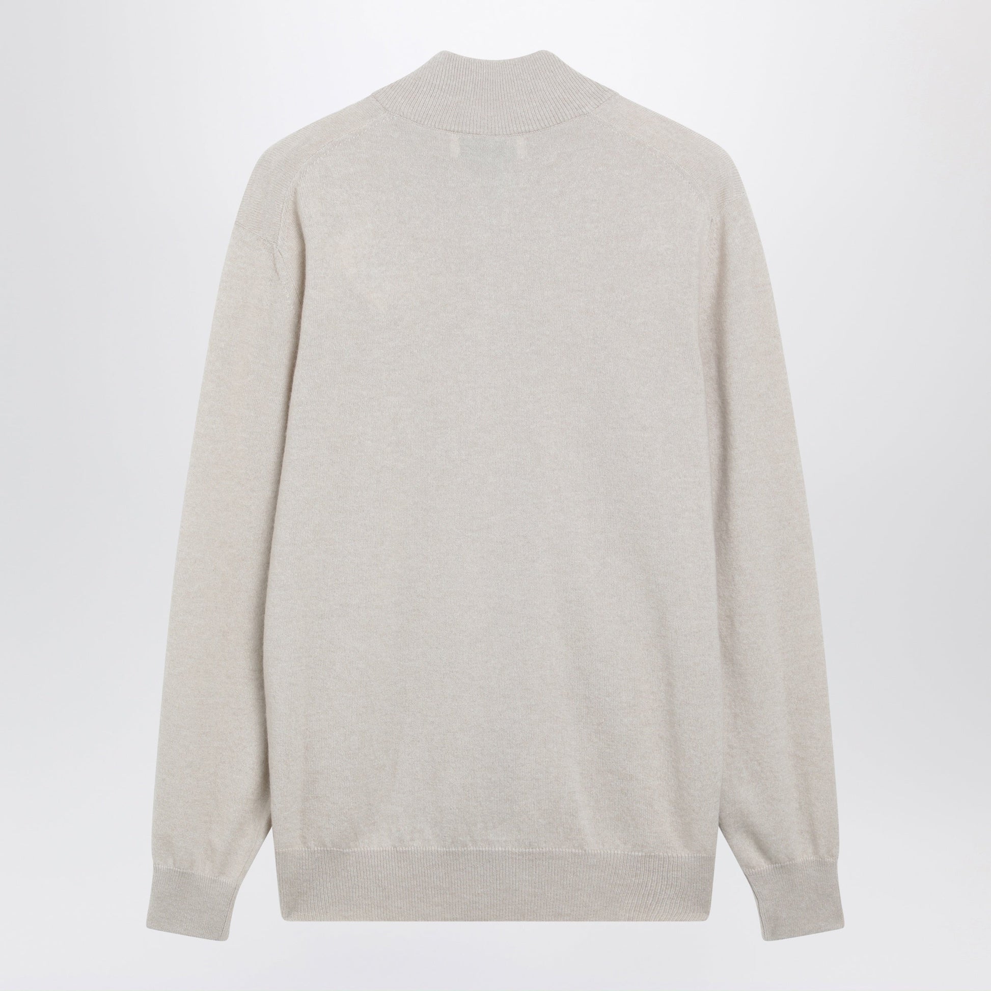 Brunello Cucinelli Sand Cashmere Half-Zip Turtleneck Sweater Men BRUNELLO CUCINELLI