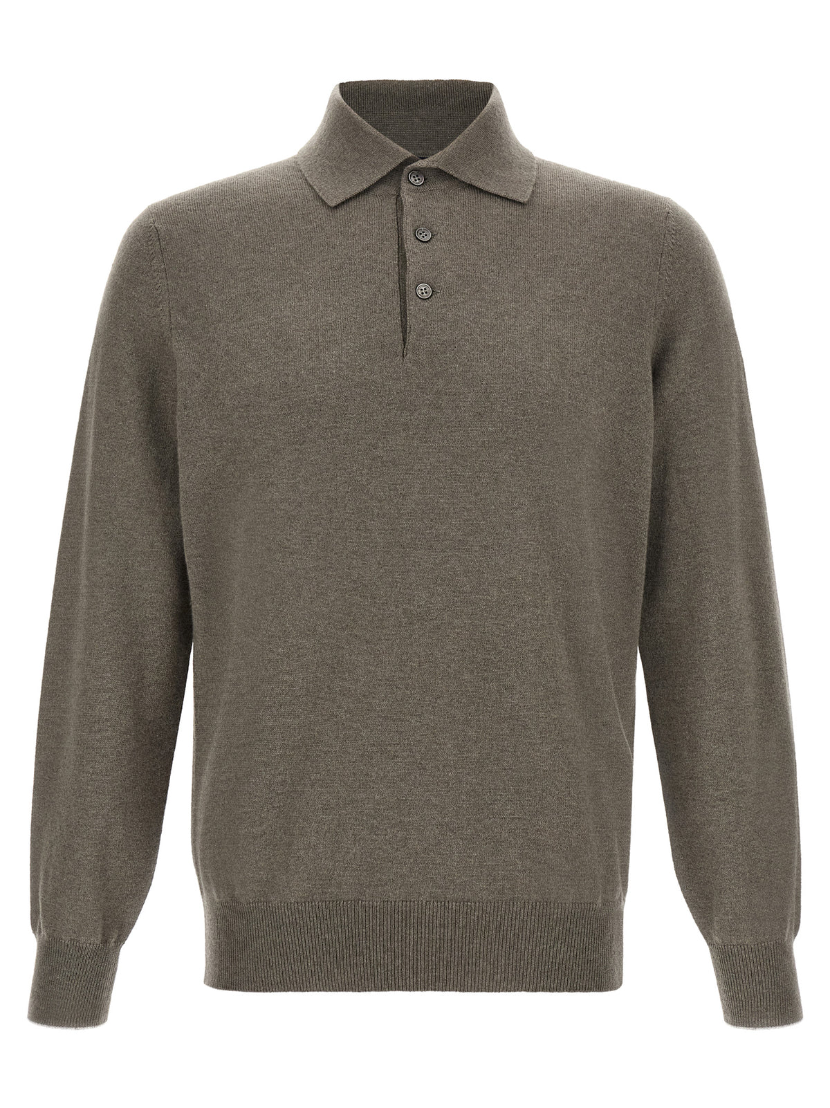 Brunello Cucinelli Men Green Cashmere Polo Shirt BRUNELLO CUCINELLI