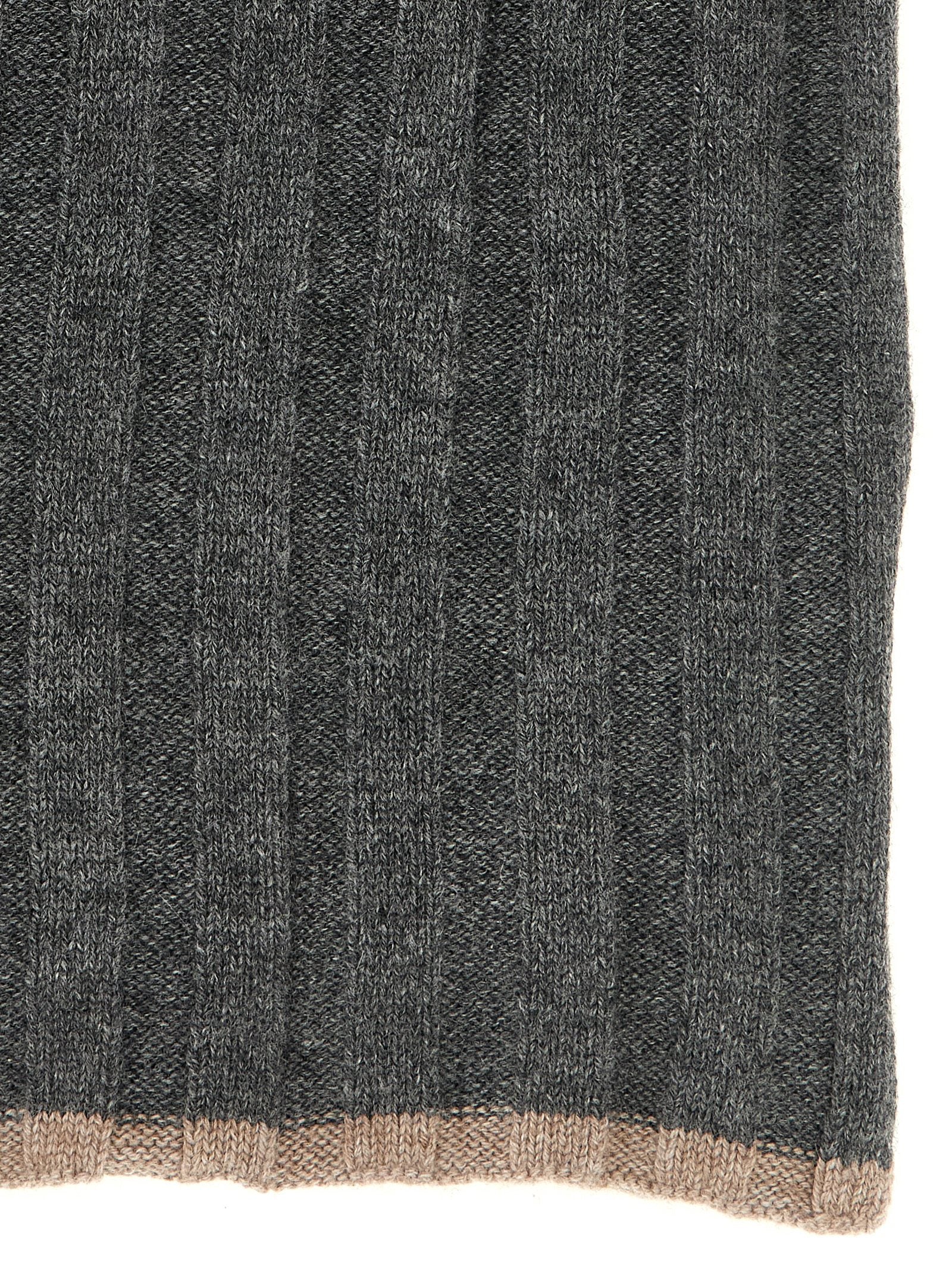 Brunello Cucinelli Men Ribbed Cashmere Knit Scarf BRUNELLO CUCINELLI