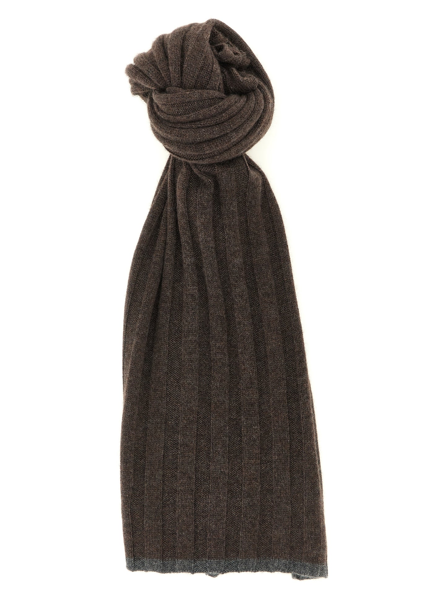 Brunello Cucinelli Men Ribbed Cashmere Knit Scarf BRUNELLO CUCINELLI