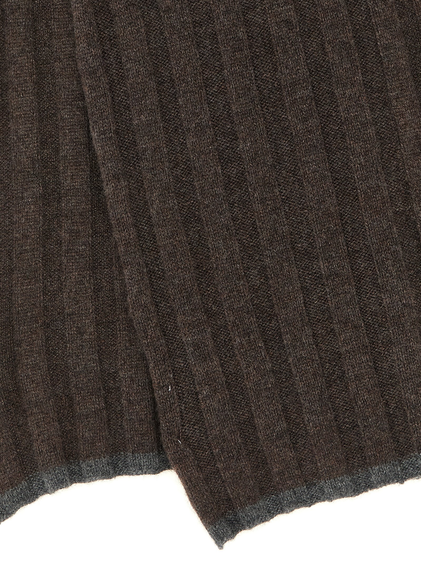 Brunello Cucinelli Men Ribbed Cashmere Knit Scarf BRUNELLO CUCINELLI