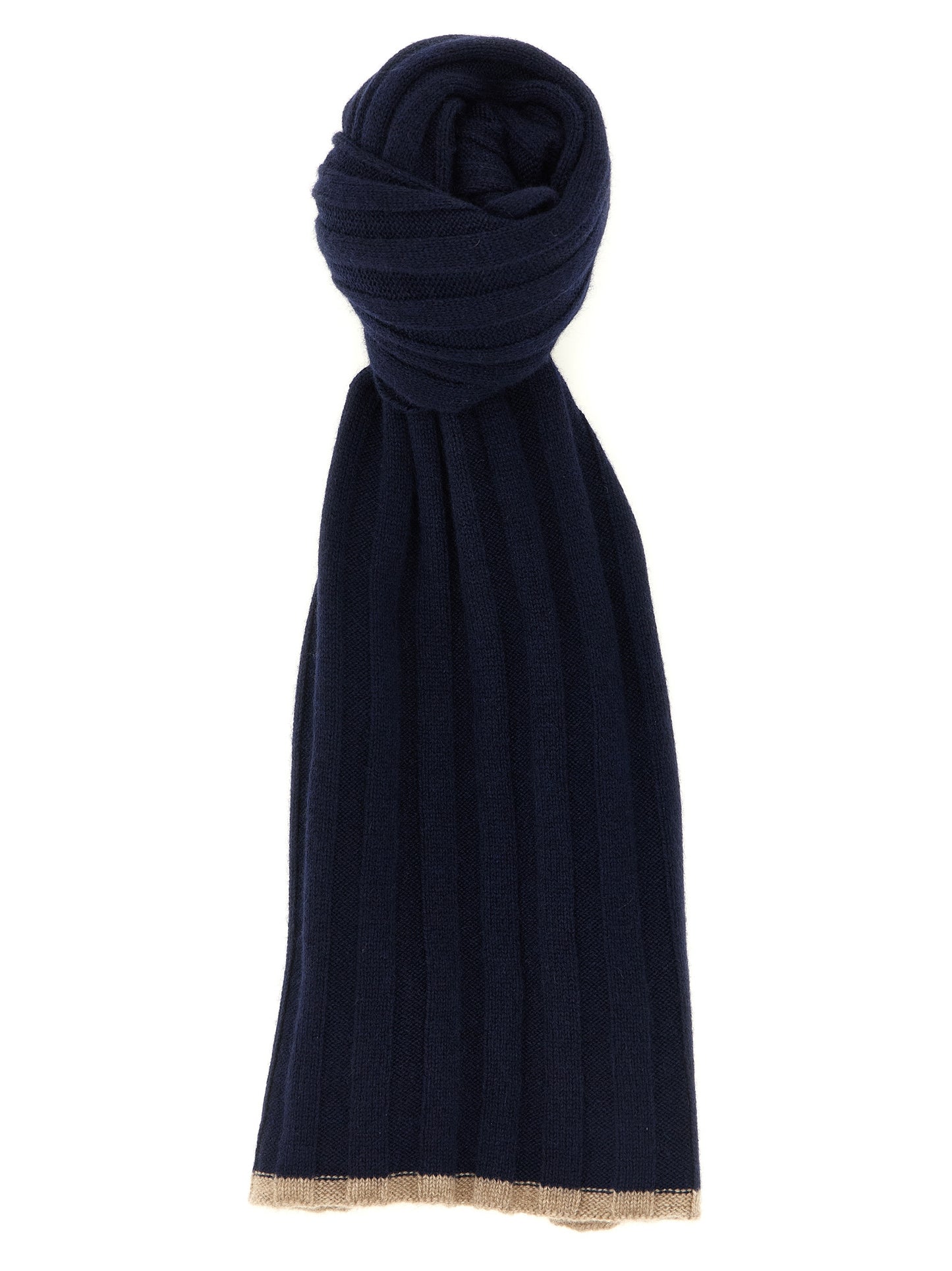 Brunello Cucinelli Men Ribbed Cashmere Knit Scarf BRUNELLO CUCINELLI