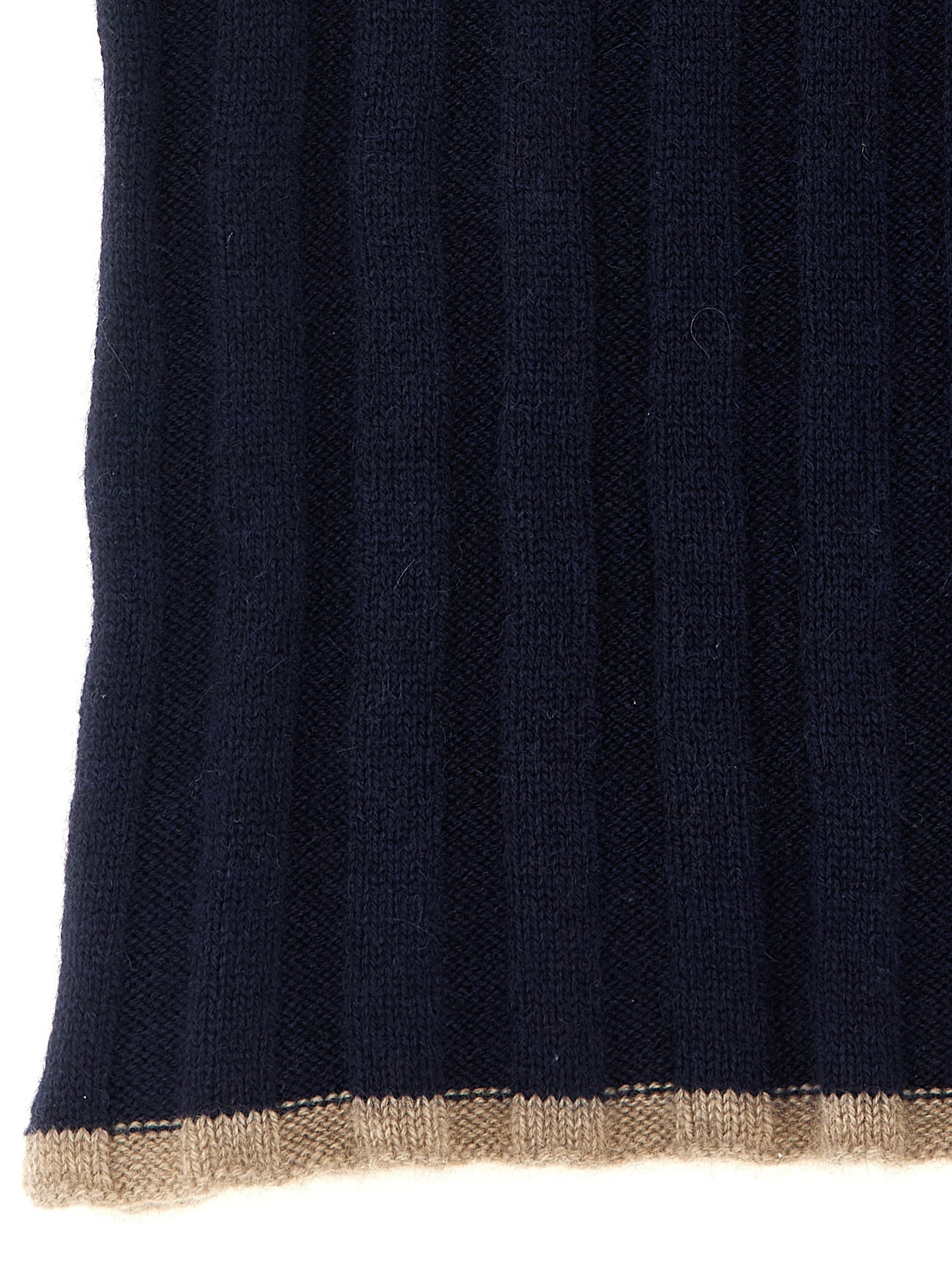 Brunello Cucinelli Men Ribbed Cashmere Knit Scarf BRUNELLO CUCINELLI