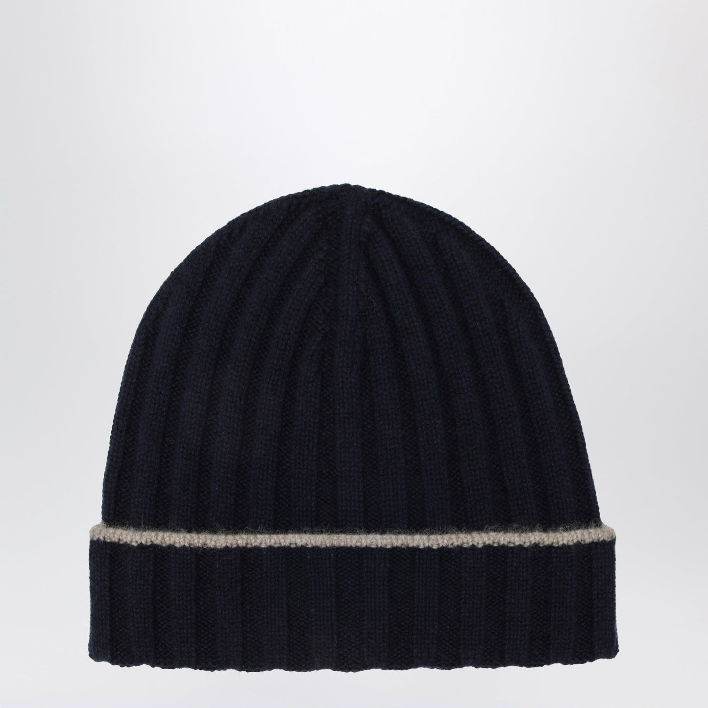 Brunello Cucinelli Ribbed Cashmere Beanie In Navy Blue Men BRUNELLO CUCINELLI