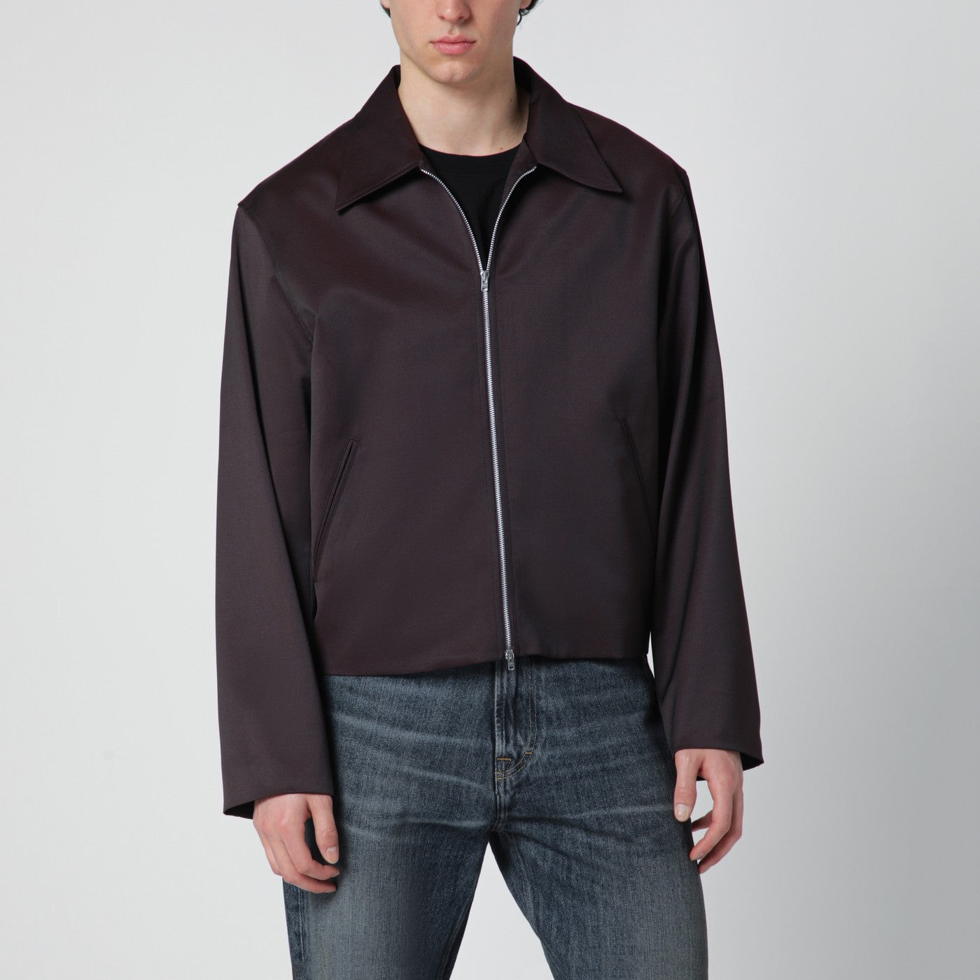 Our Legacy Grape-Colored Formflex Fabric Zip-Up Jacket Men OUR LEGACY