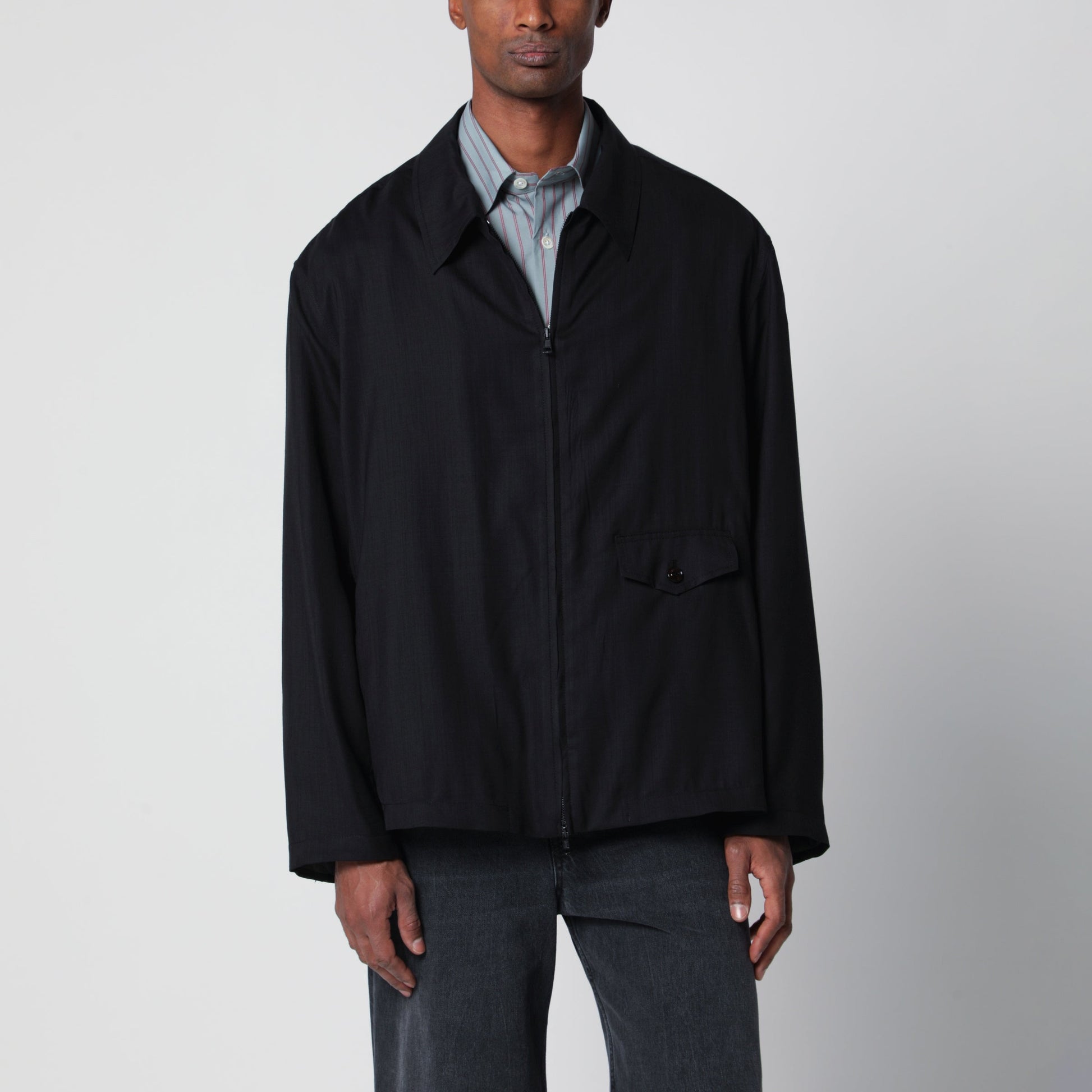 Our Legacy Evolved Jacket In Merino Wool Voile In Eclipse Black Men OUR LEGACY