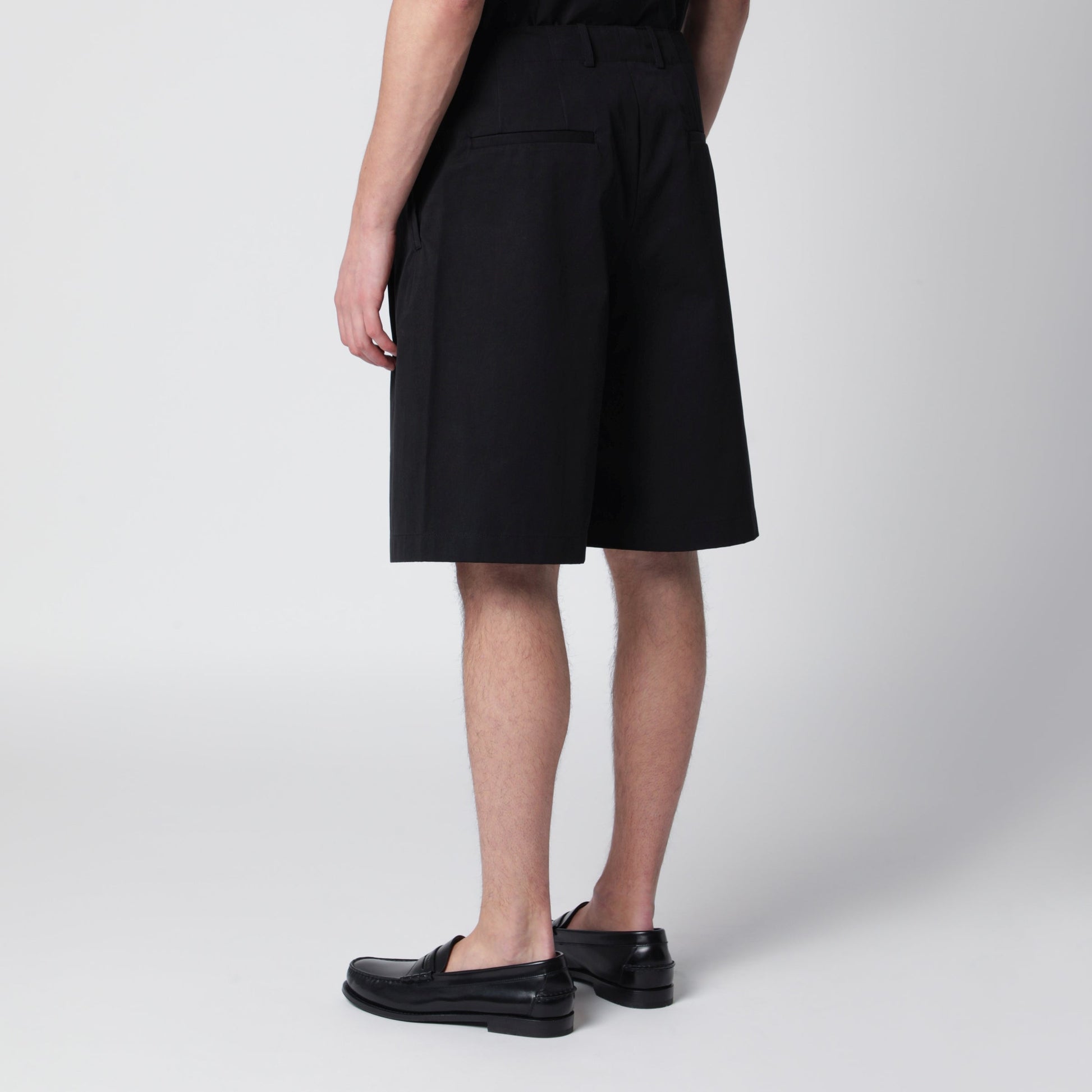Our Legacy Ponte Relaxed-Fit Shorts In Italian Cotton Micro Canvas In Black Men OUR LEGACY
