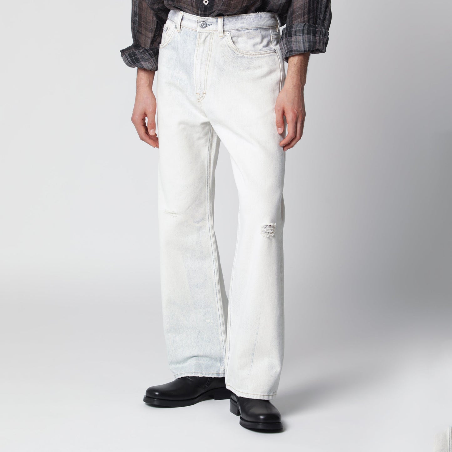 Our Legacy Third Cut Relaxed-Fit Jeans In Beige Cotton Denim Men OUR LEGACY