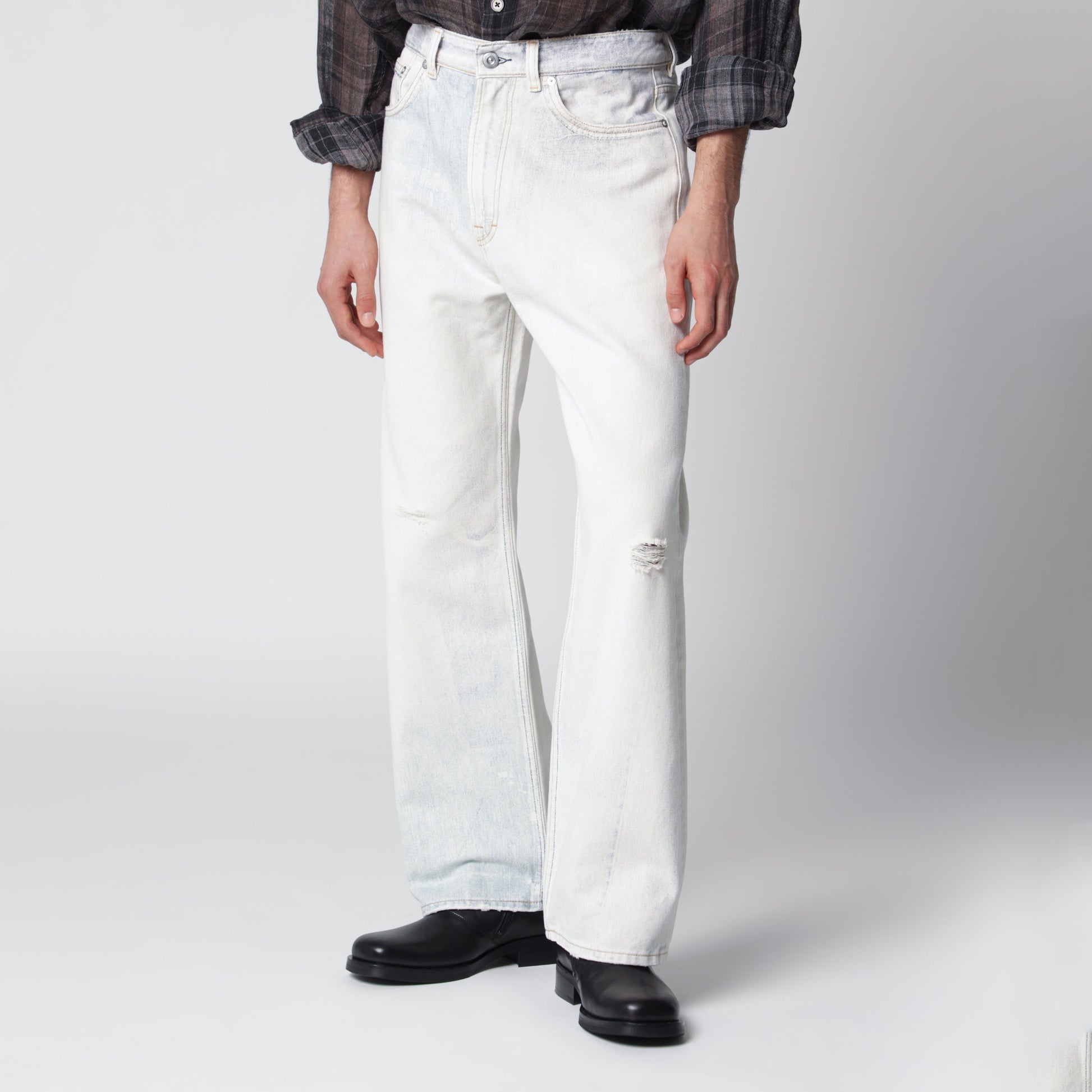Our Legacy Third Cut Relaxed-Fit Jeans In Beige Cotton Denim Men OUR LEGACY