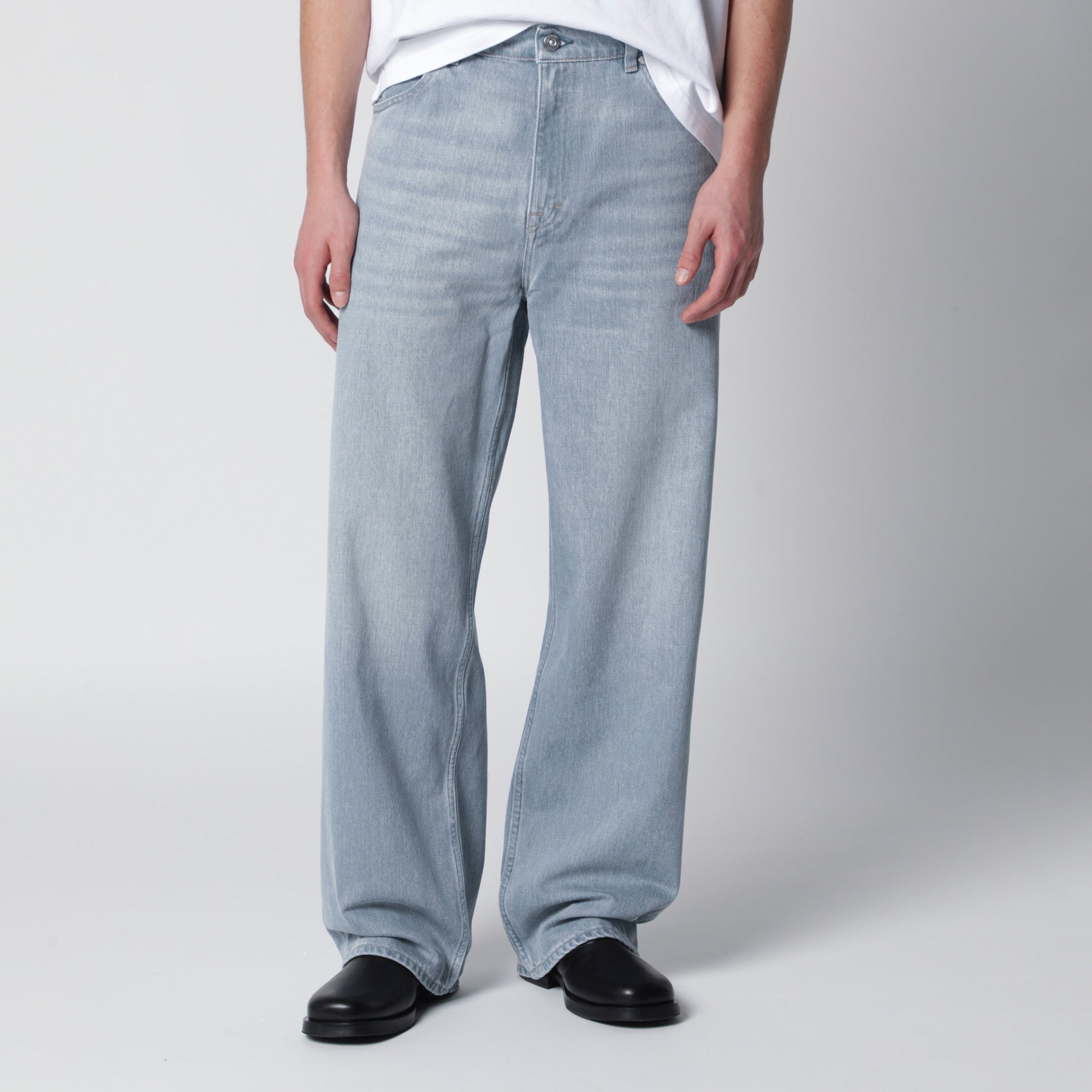 Our Legacy Vast Cut High-Waisted Wide-Leg Cotton Denim Jeans In Pale Coast Wash Blue Men OUR LEGACY