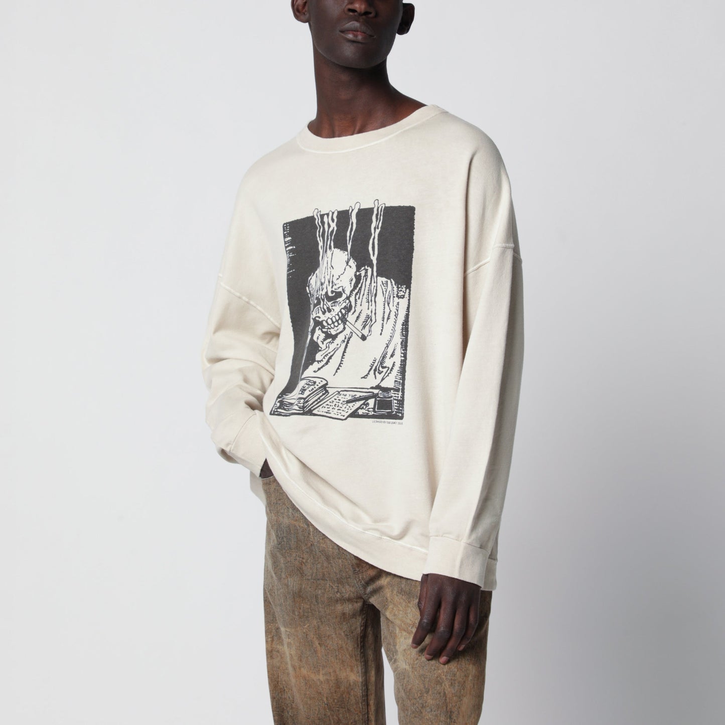 Our Legacy Slack Sweatshirt With Angry Fan Mail Print In Black Men OUR LEGACY
