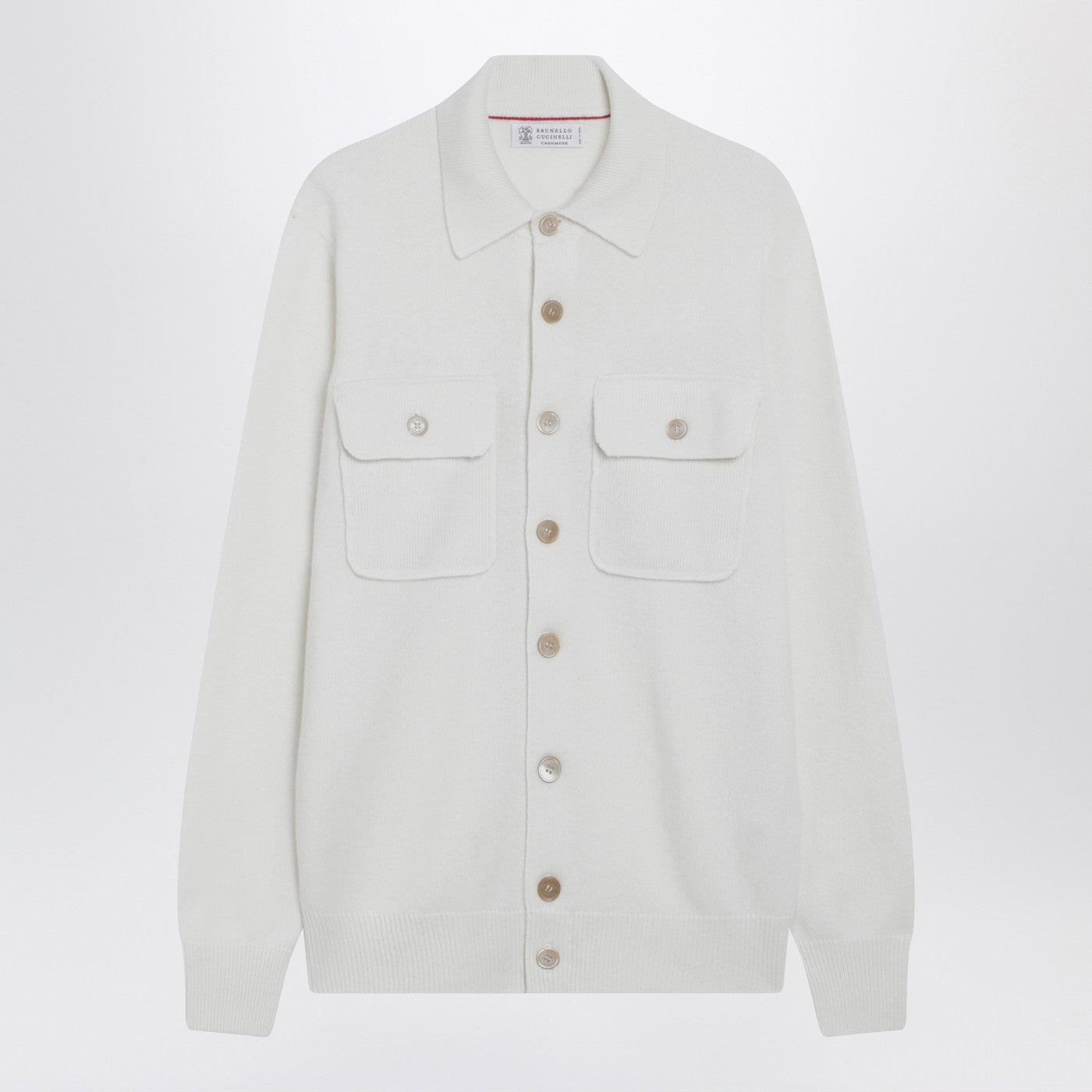 Brunello Cucinelli White Cashmere Cardigan Men BRUNELLO CUCINELLI