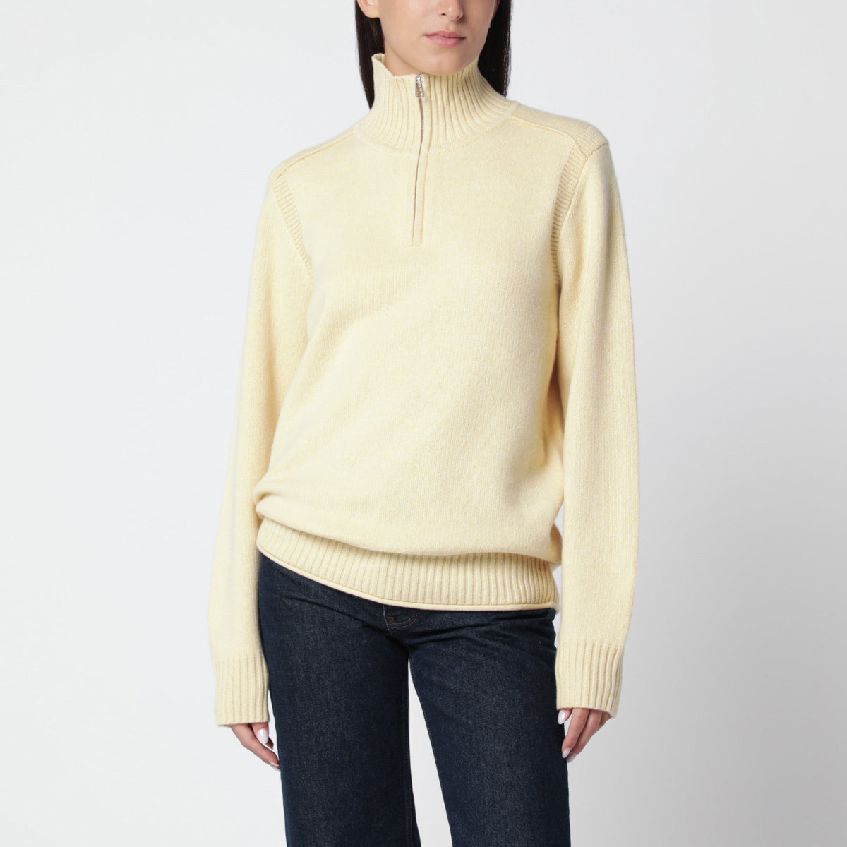 Guest In Residence Butter-Colored Turtleneck Sweater With Half-Zip Women GUEST IN RESIDENCE