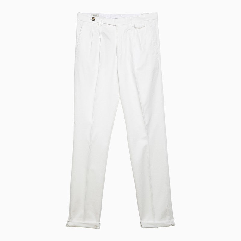Brunello Cucinelli White Cotton Regular Pants Men