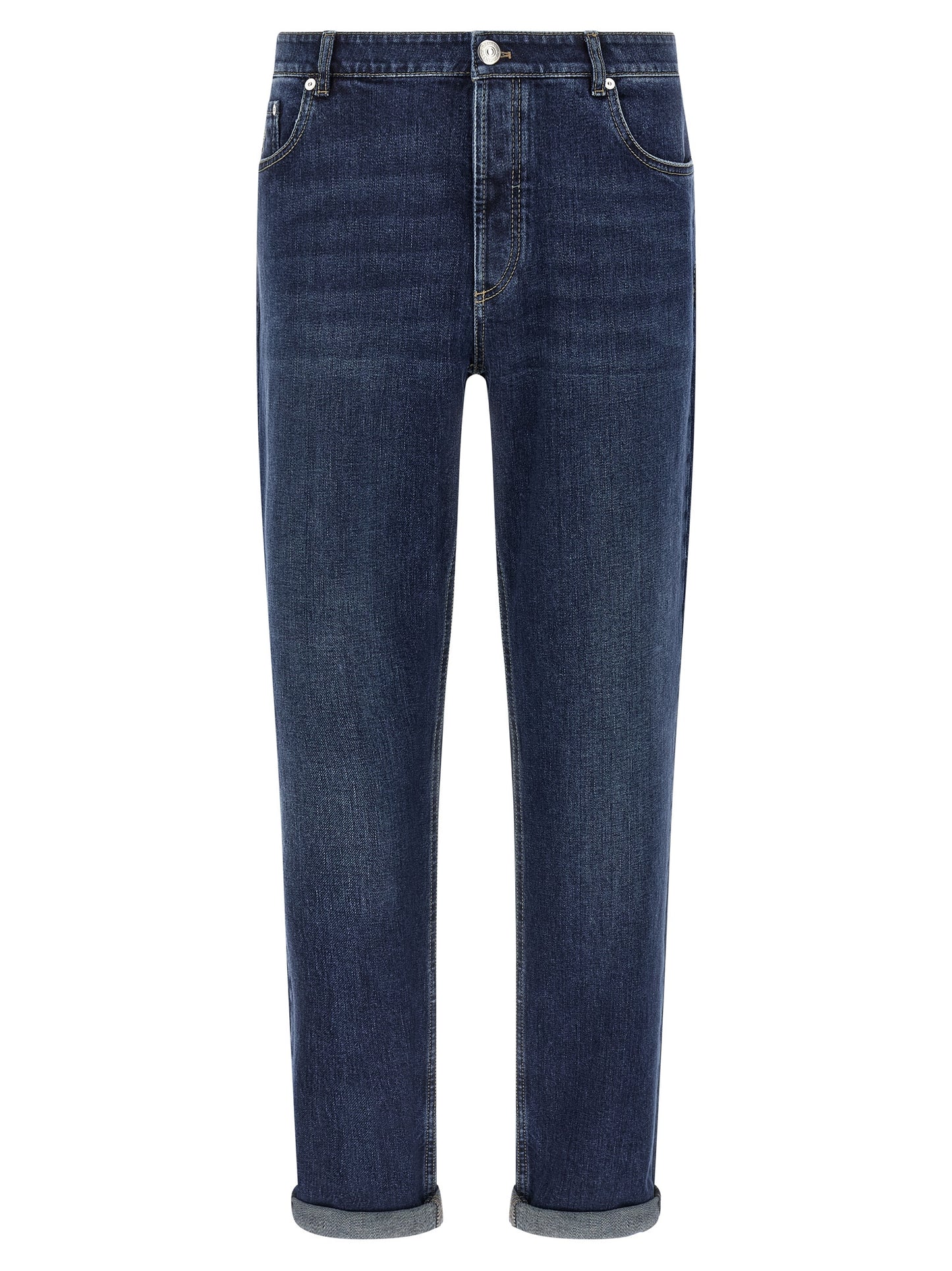 Brunello Cucinelli Men Logo Embroidery Stretch Jeans BRUNELLO CUCINELLI