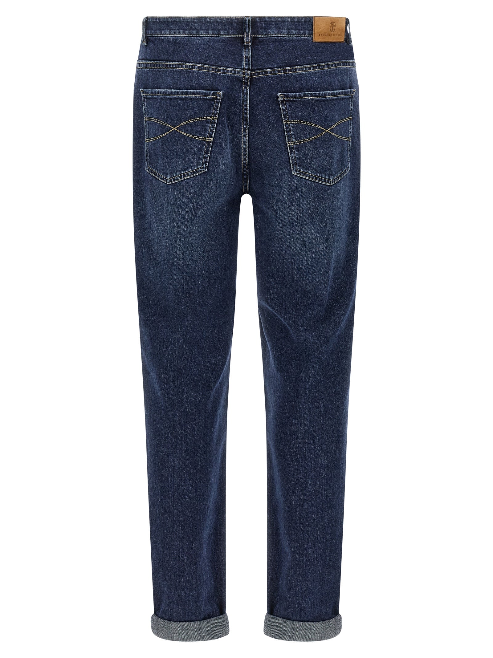 Brunello Cucinelli Men Logo Embroidery Stretch Jeans BRUNELLO CUCINELLI