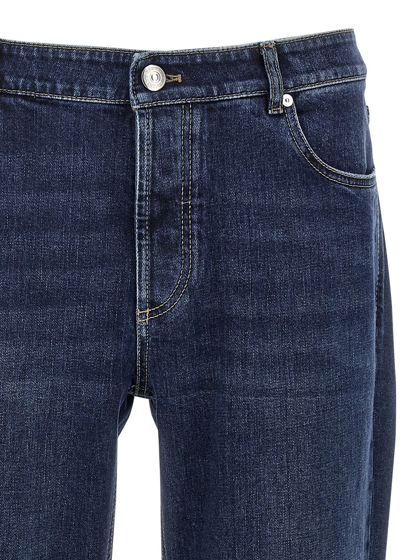 Brunello Cucinelli Men Logo Embroidery Stretch Jeans BRUNELLO CUCINELLI