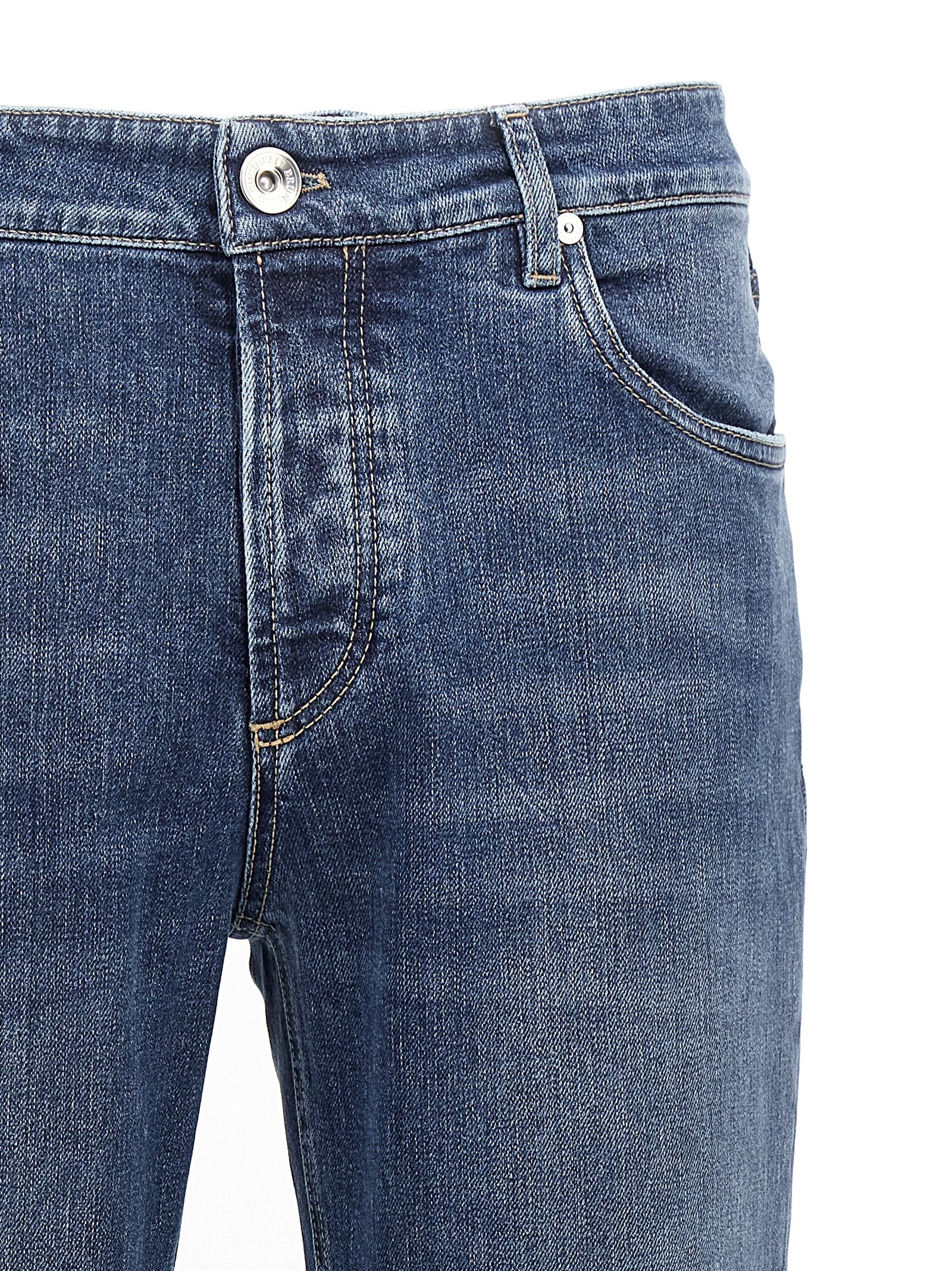 Brunello Cucinelli Men Logo Embroidery Stretch Jeans BRUNELLO CUCINELLI