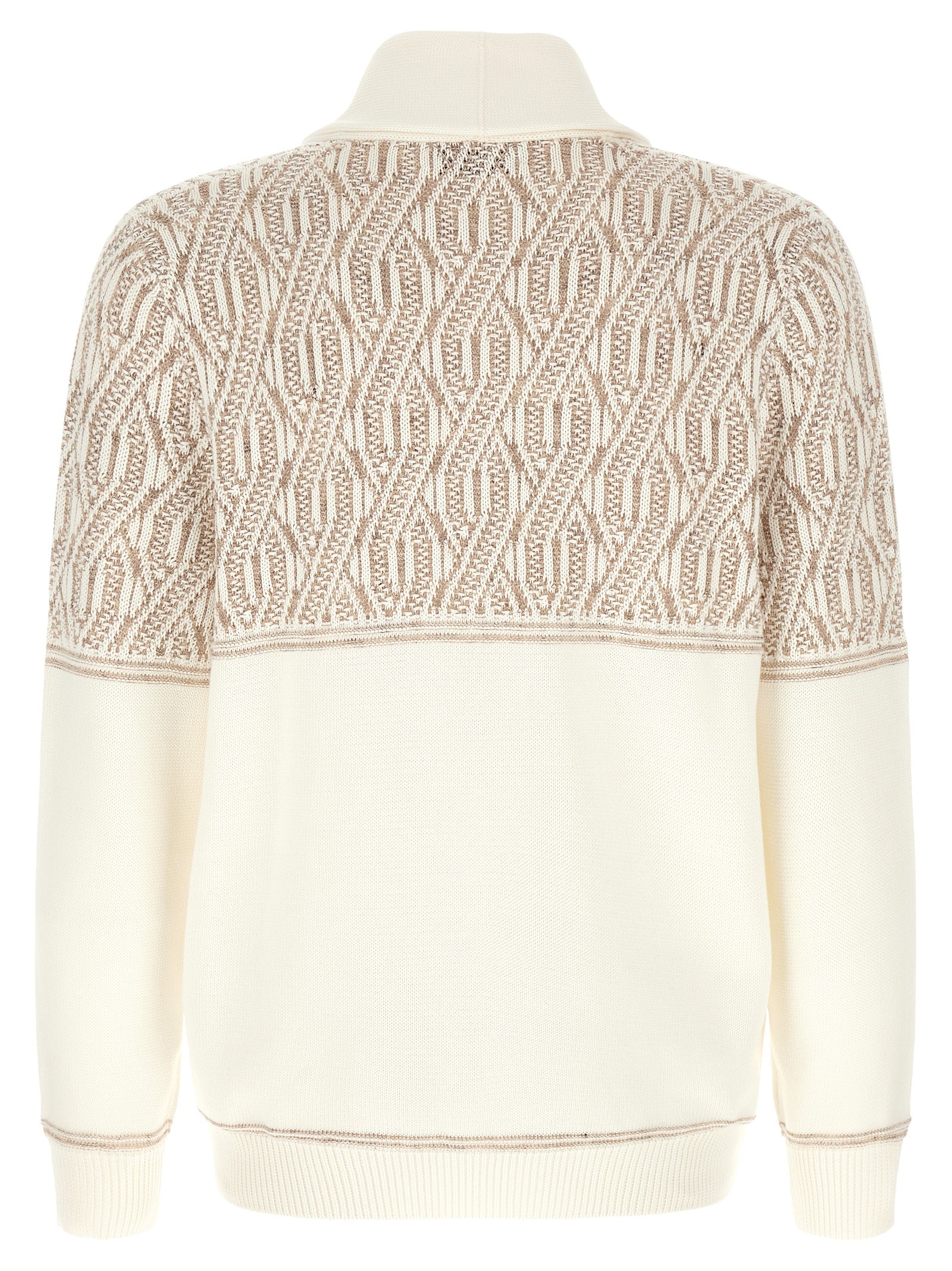 Brunello Cucinelli Men Braided Jacquard Shoulders Cardigan BRUNELLO CUCINELLI